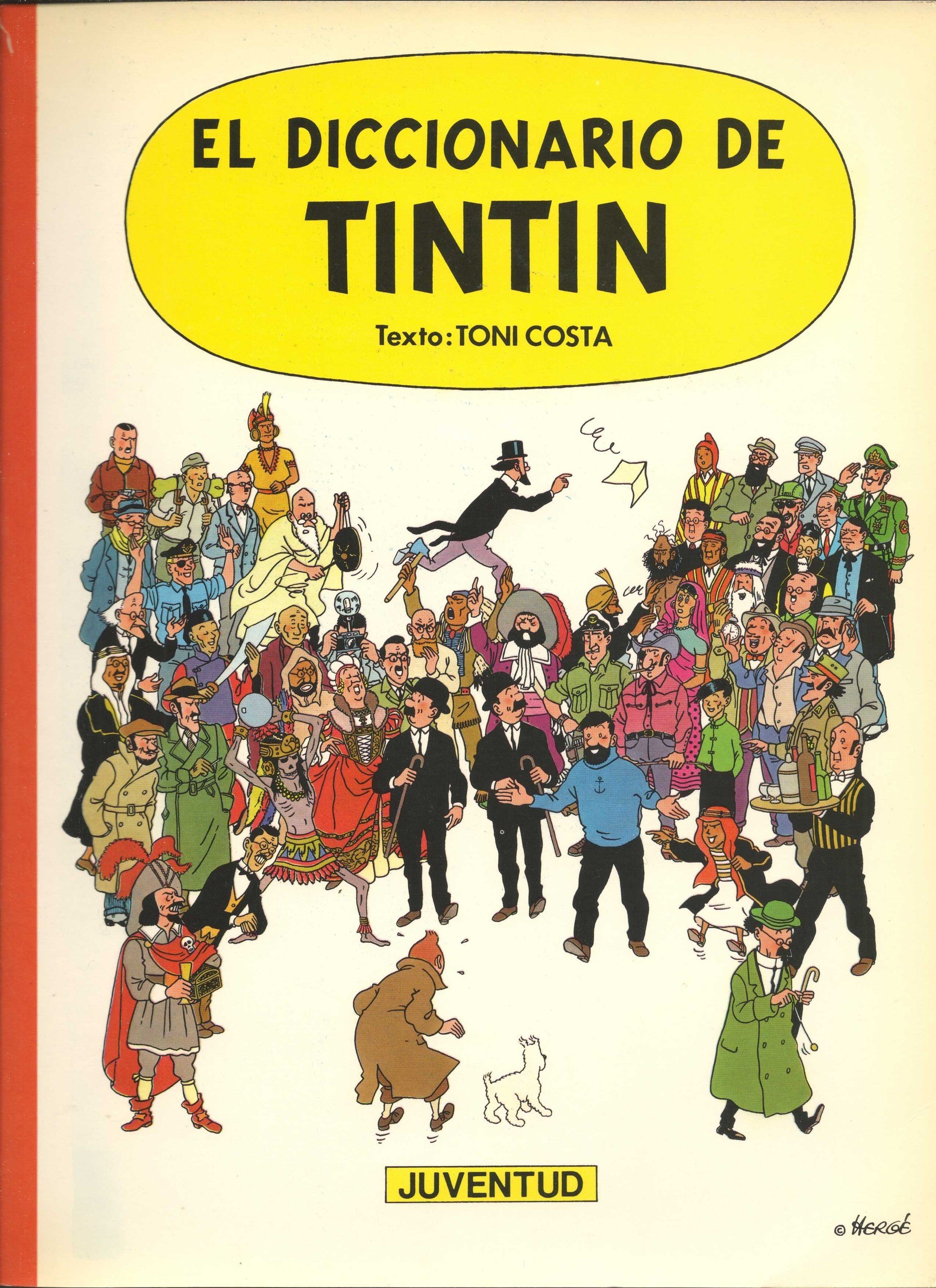 Portada ampliada de EL DICCIONARIO DE TINTIN