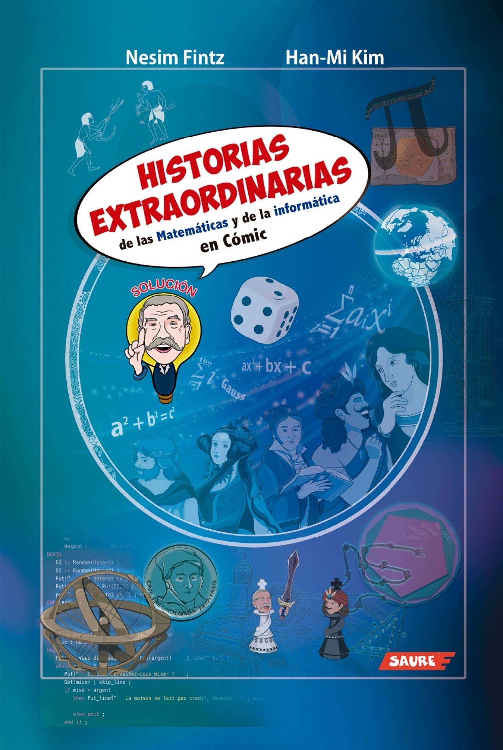 Portada ampliada de HISTORIAS EXTRAORDINARIAS de las Matemáticas y de la Informática en Cómic