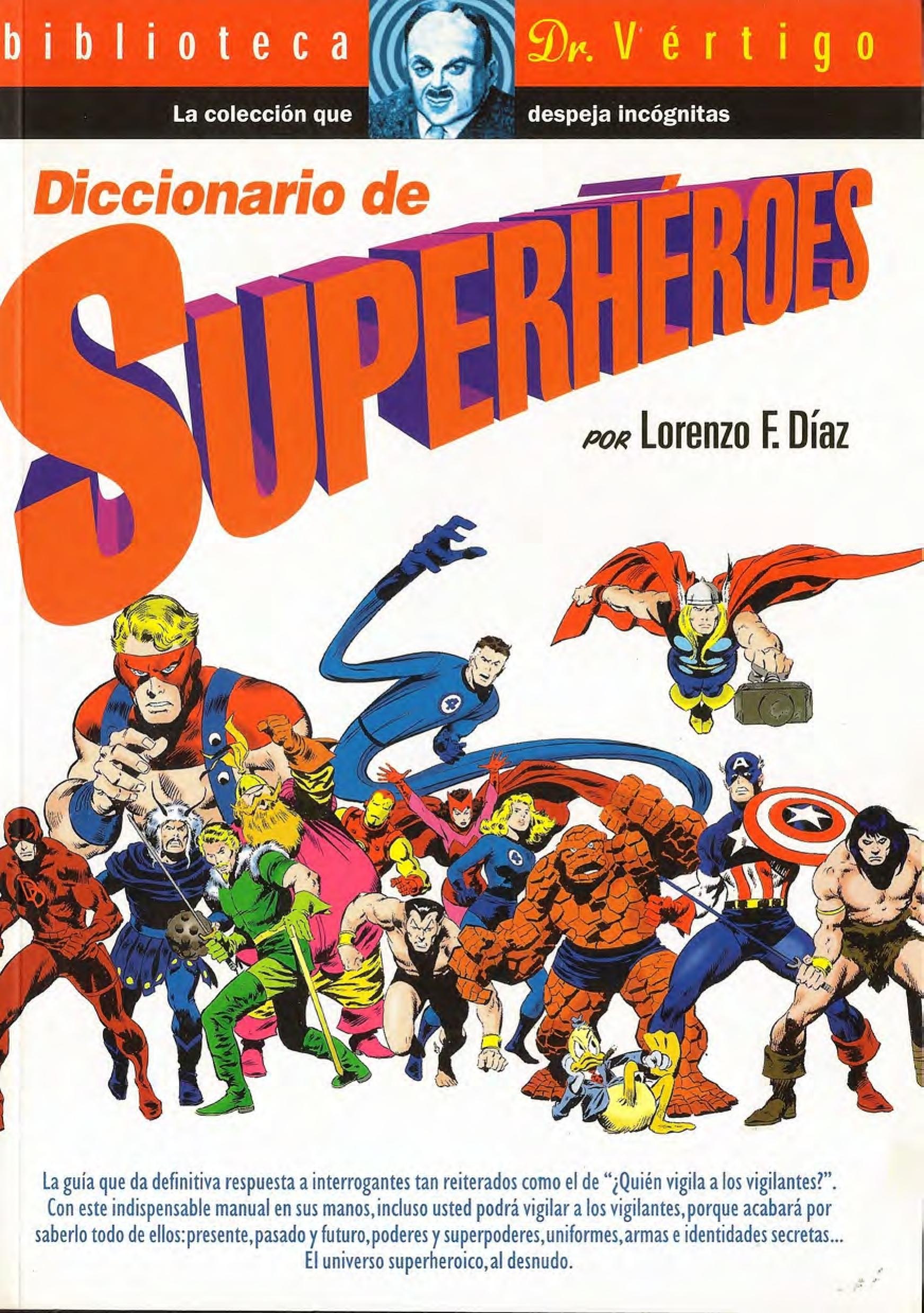 Portada ampliada de Diccionario de Superheroes