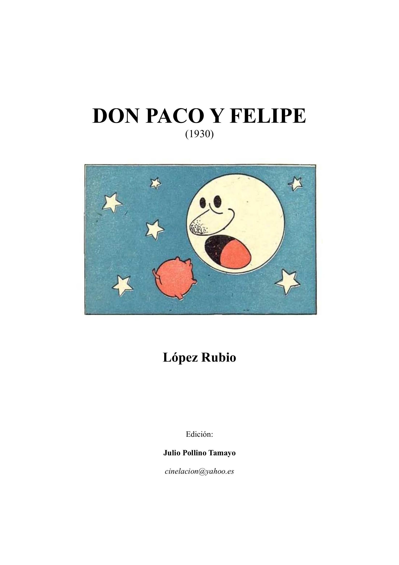 Portada ampliada de DON PACO Y FELIPE (1930)