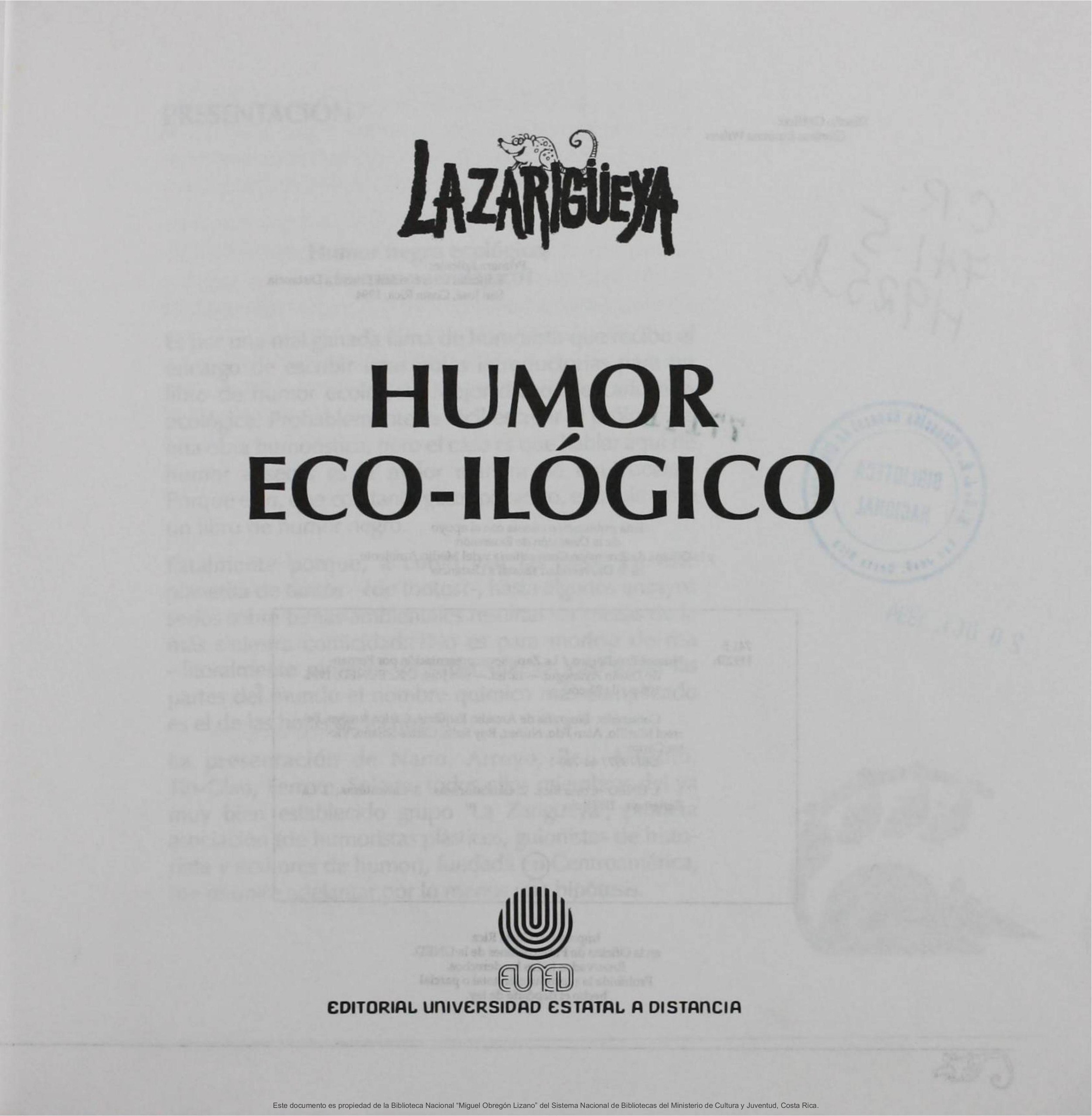 Portada ampliada de HUMOR ECO-ILÓGICO