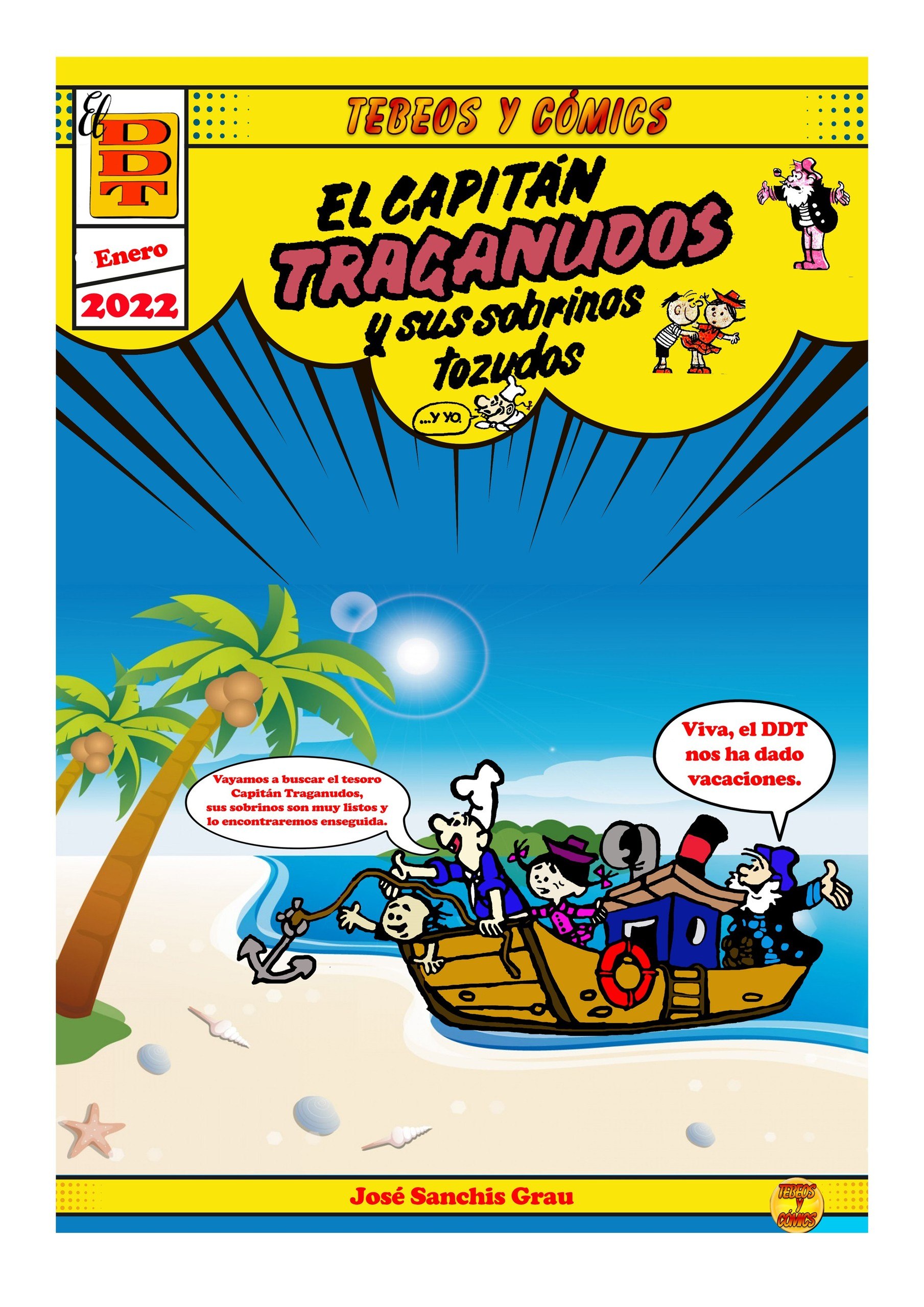 Portada ampliada de EL CAPITAN TRAGANUDOS y sus sobrinos tozudos
