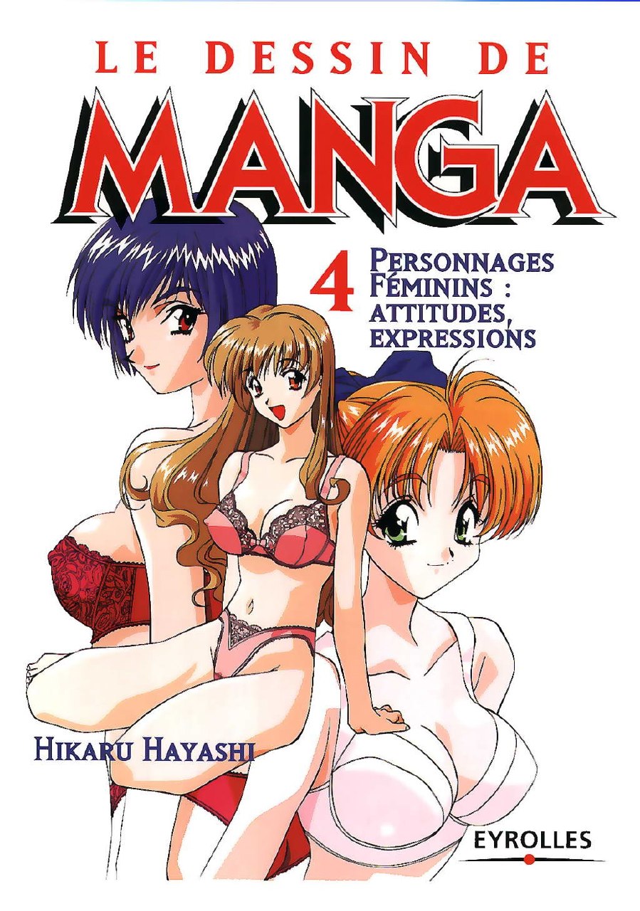 Portada ampliada de LE DESSIN DE MANGA 4 PERSONNAGES FEMININS : ATTITUDES, EXPRESSIONS