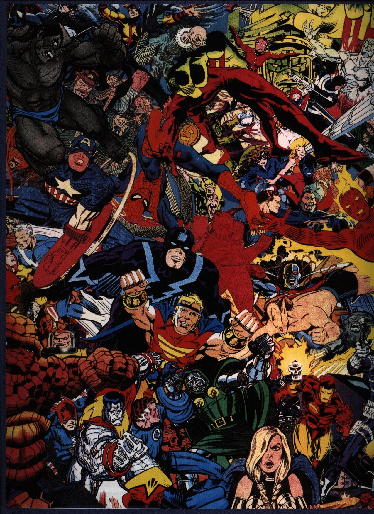 Portada ampliada de 5 fabulosas decadas de comics marvel by spiderman2099 (crg)
