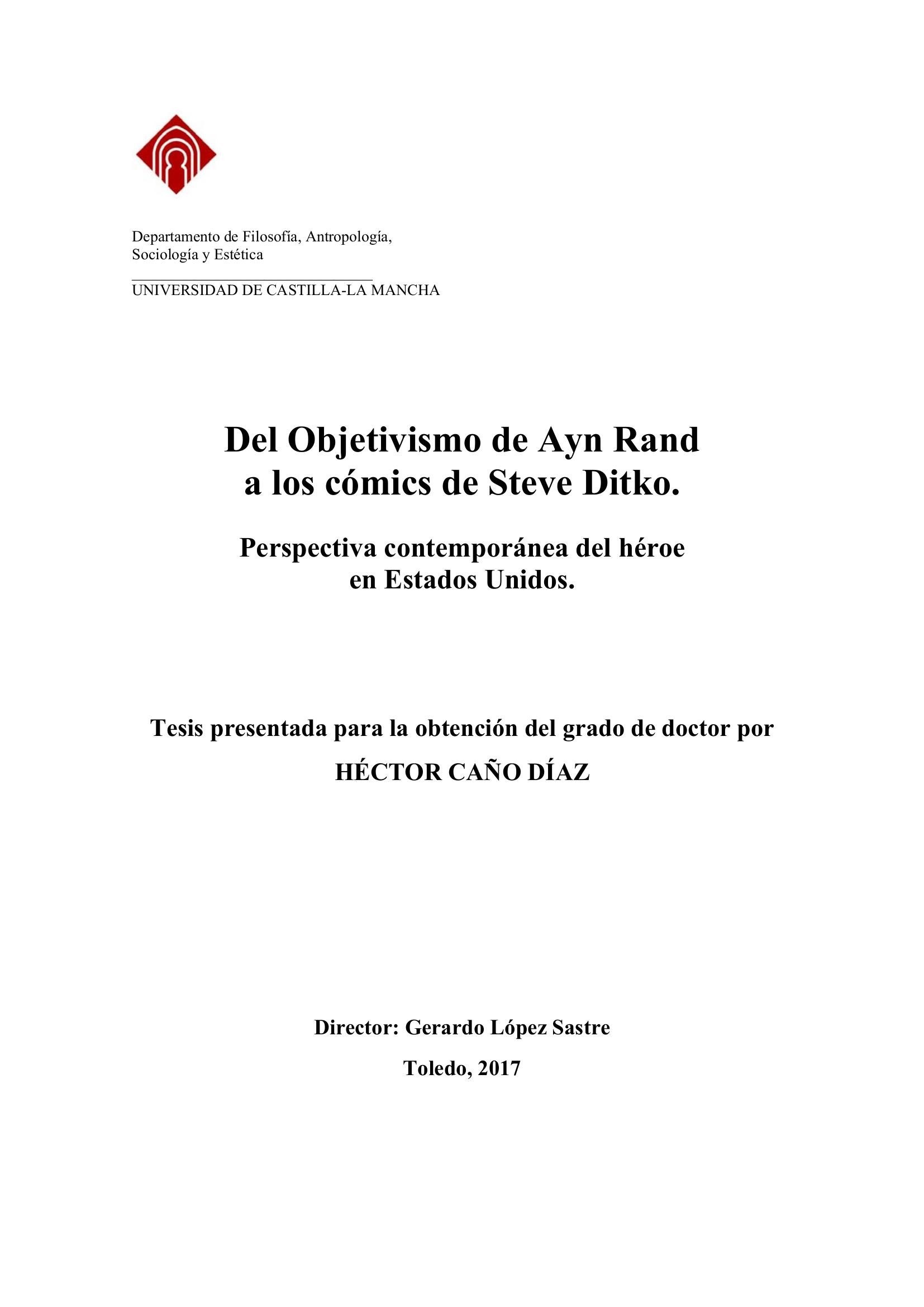 Portada ampliada de Del Objetivismo de Ayn Rand a los cómics de Steve Ditko.