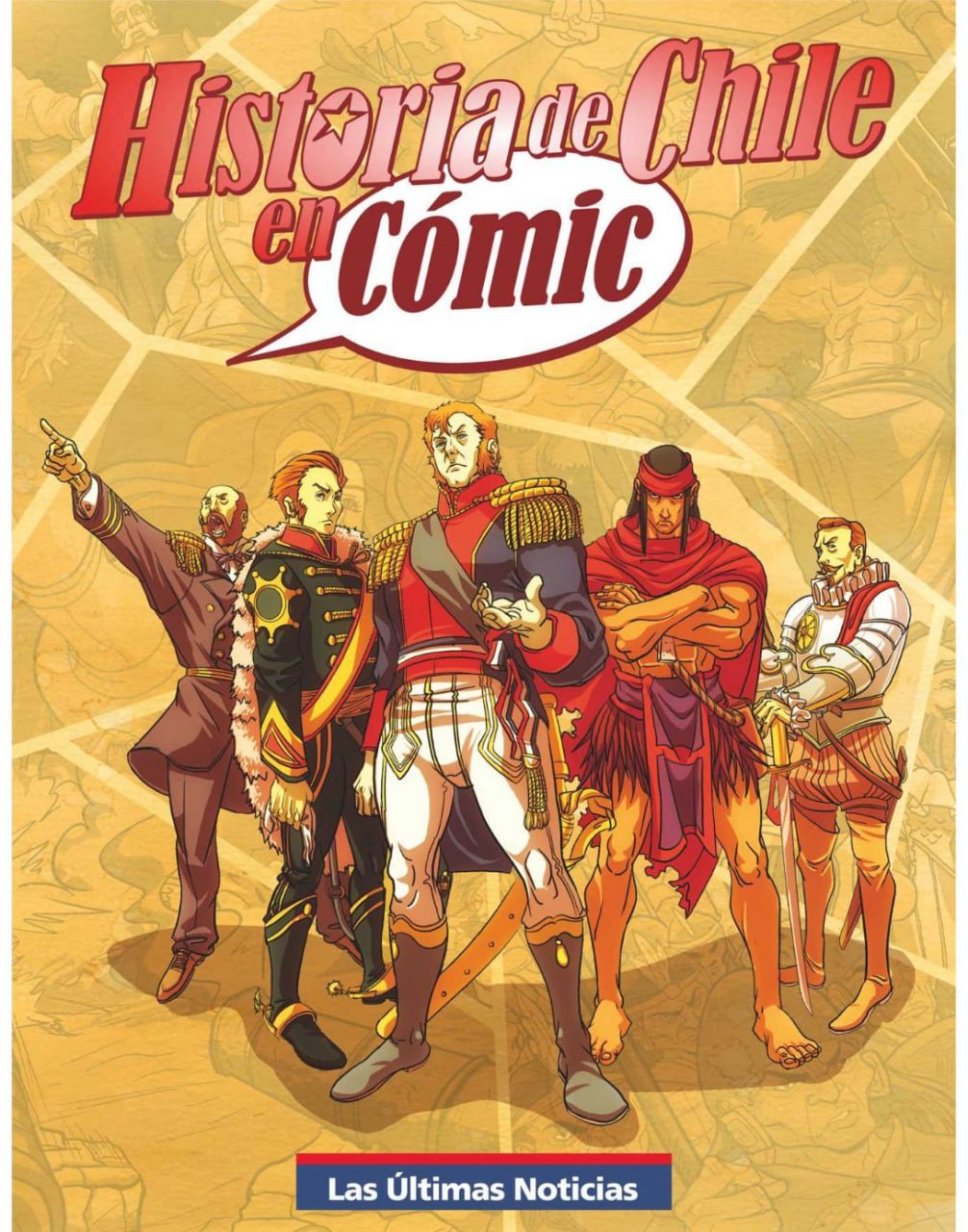 Portada ampliada de Historia de Chile en Cómic