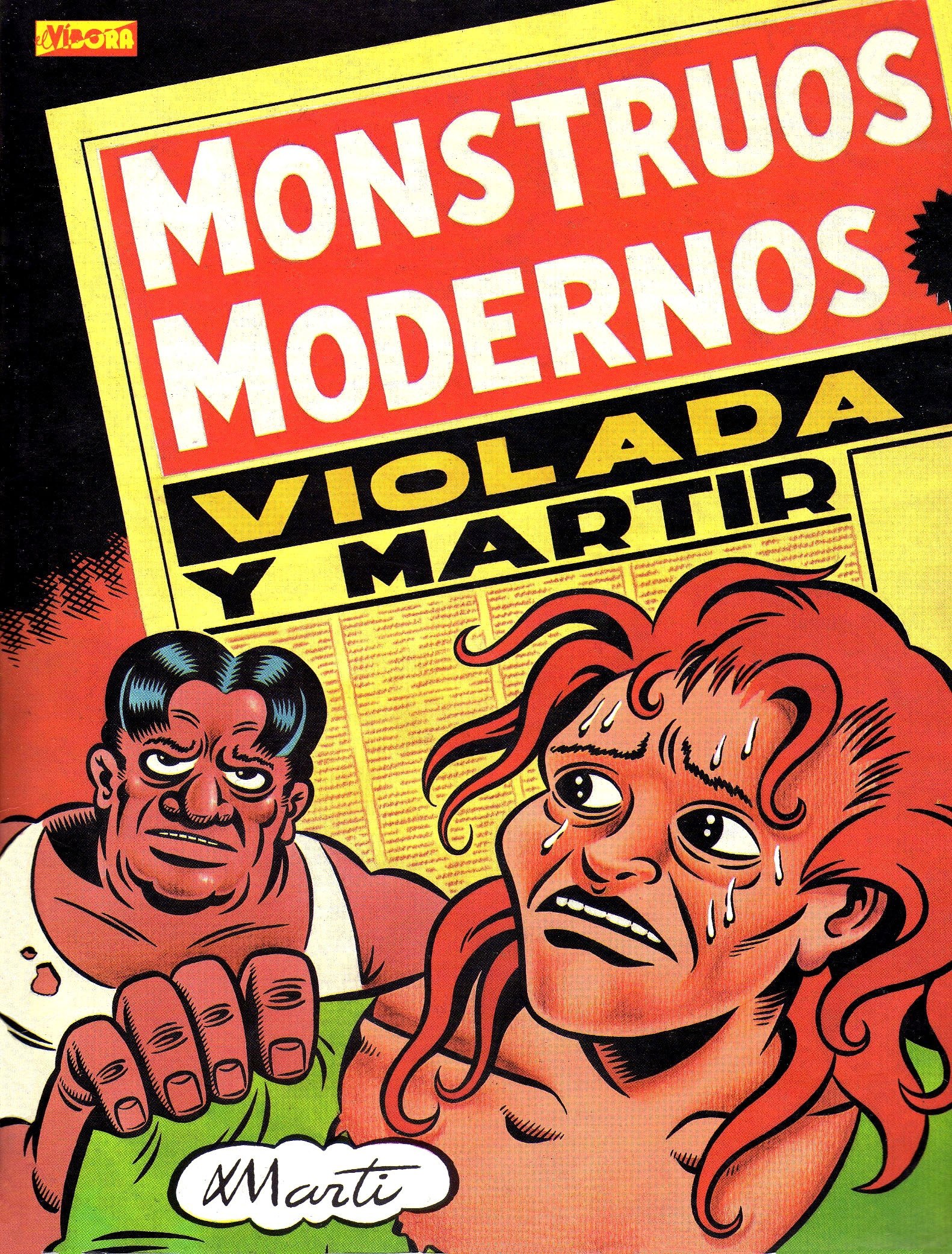 Portada ampliada de Monstruos Modernos Violada y Martir