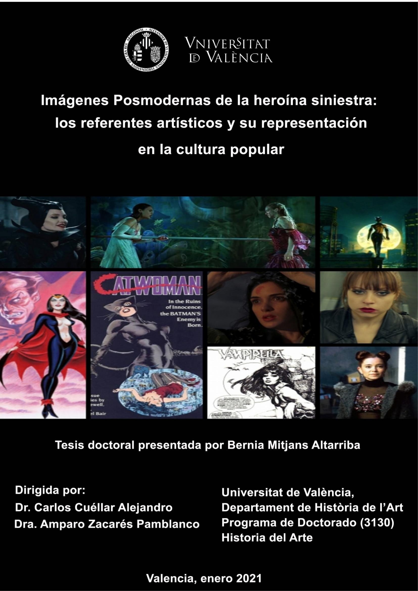 Portada ampliada de Imágenes Posmodernas de la heroína siniestra: los referentes artisticos y su representación en la cultura popular