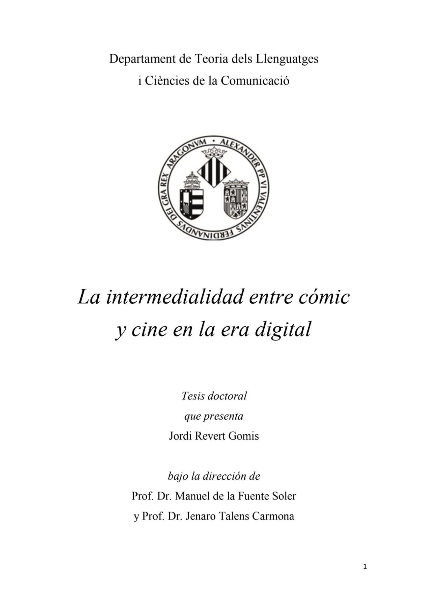 Portada ampliada de La intermedialidad entre cómic y cine en la era digital