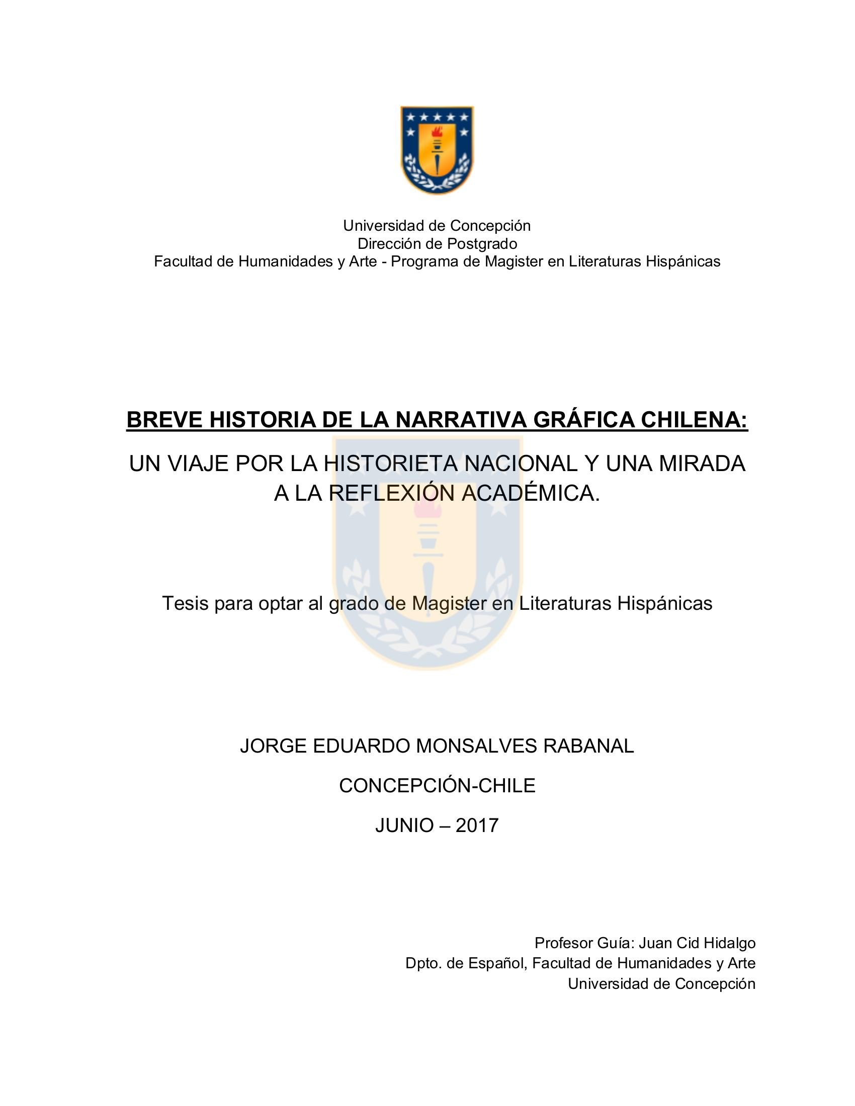 Portada ampliada de BREVE HISTORIA DE LA NARRATIVA GRÁFICA CHILENA: UN VIAJE POR LA HISTORIETA NACIONAL Y UNA MIRADA A LA REFLEXIÓN ACADÉMICA