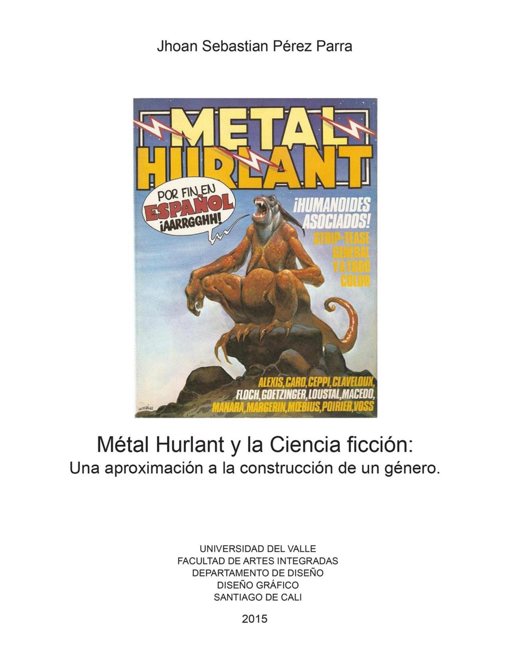 Portada ampliada de Métal Hurlant y la Ciencia ficción: Una aproximación a la construcción de un género.