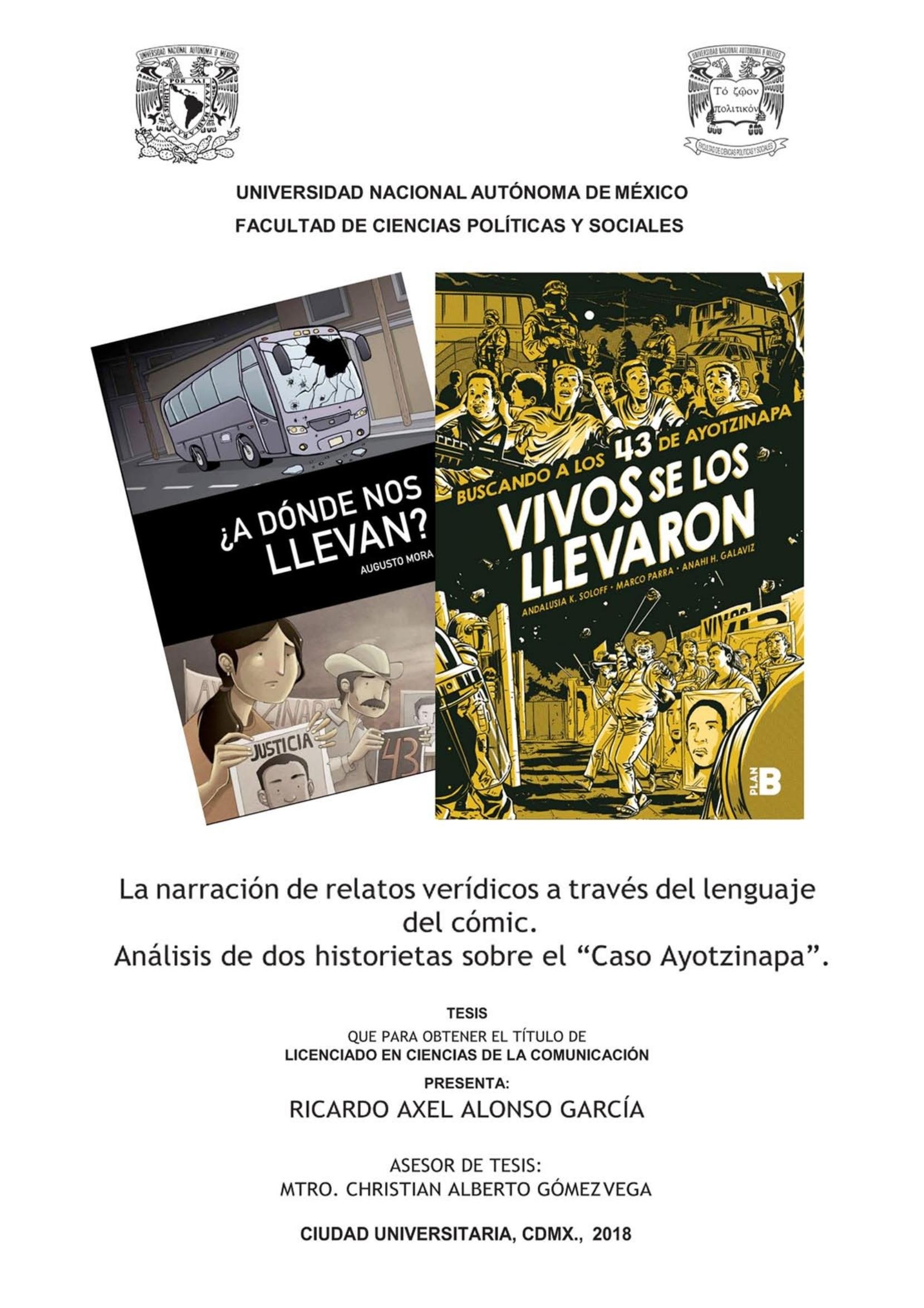 Portada ampliada de Ricardo Alonso - Analisis de dos historietas sobre el caso Ayotzinapa (2018)