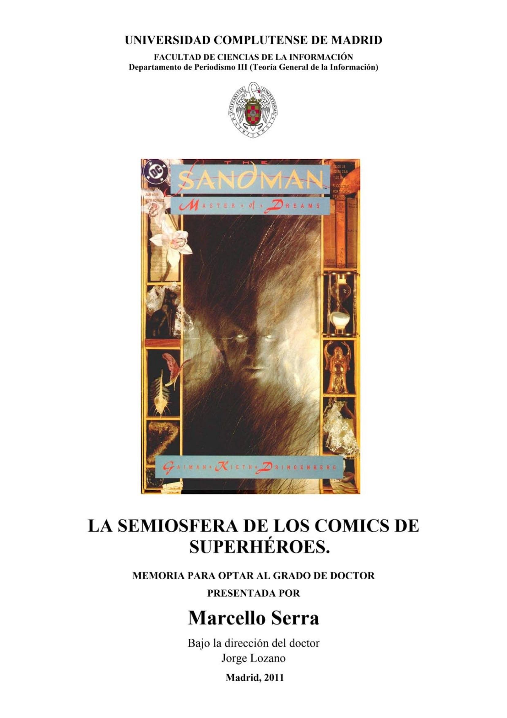 Portada ampliada de LA SEMIOSFERA DE LOS COMICS DE SUPERHÉROES.