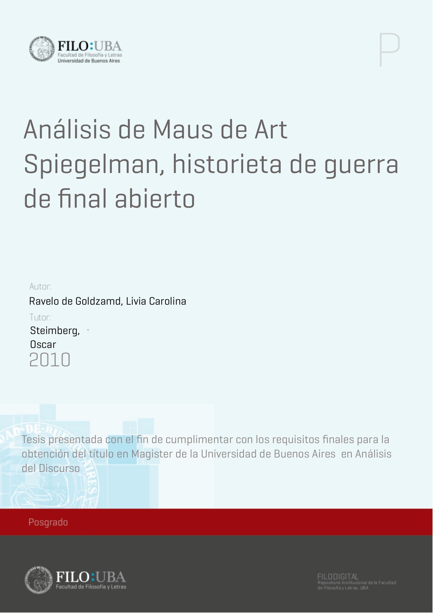 Portada ampliada de Análisis de Maus de Art Spiegelman, historieta de guerra de final abierto
