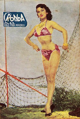 Portada ampliada de LA RONDA Revista picaresca chilena publicada entre 1954 y 1958. La mayoría de su contenido son fotografías de mujeres; c