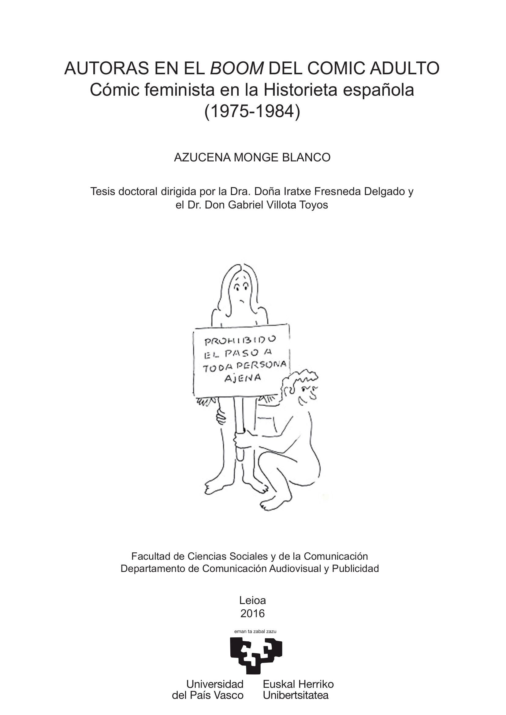 Portada ampliada de AUTORAS EN EL BOOM DEL COMIC ADULTO Cómic feminista en la Historieta española (1975-1984)