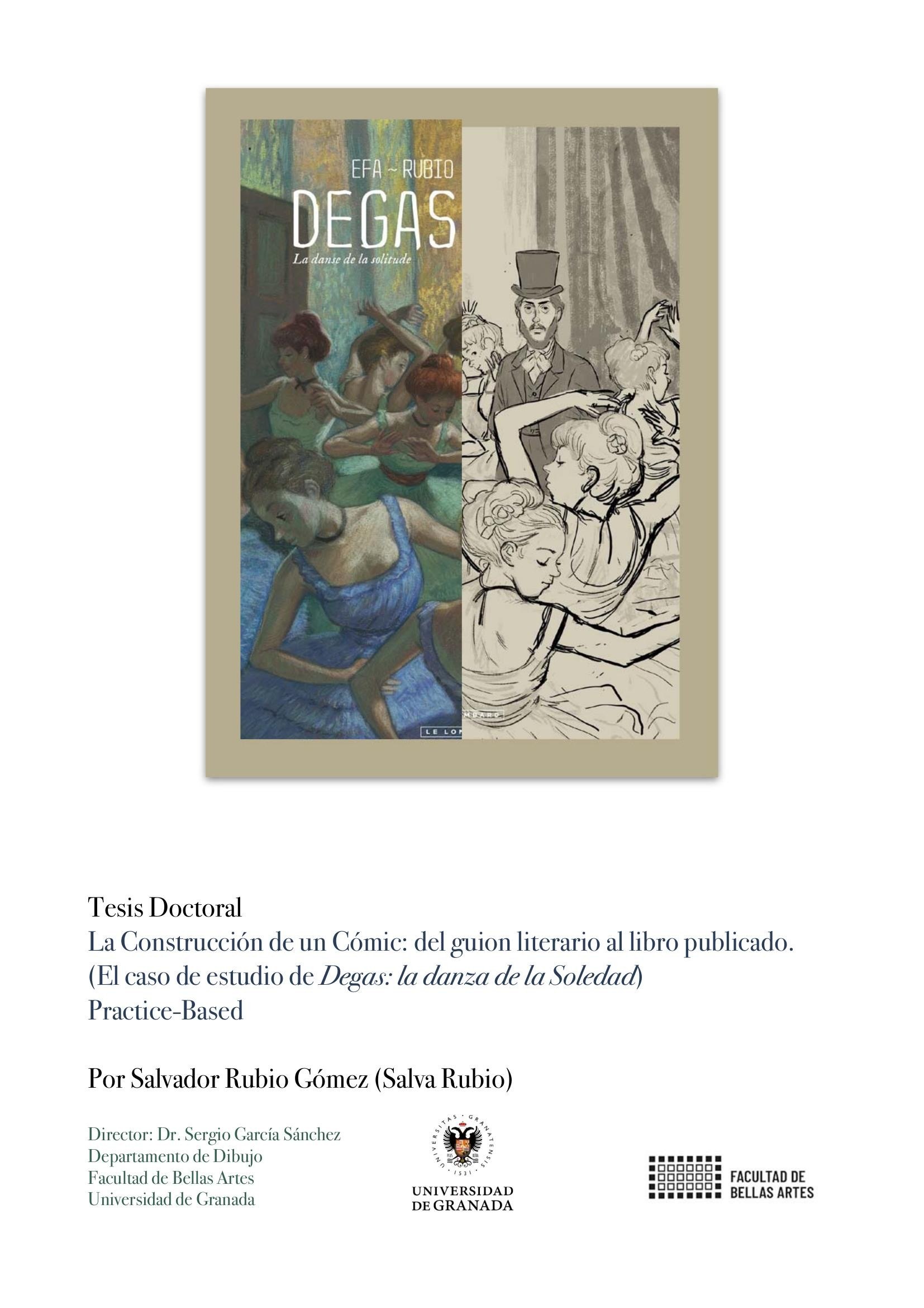 Portada ampliada de Salva Rubio - La Construccion de un Comic (Degas, la danza de la Soledad) 2023