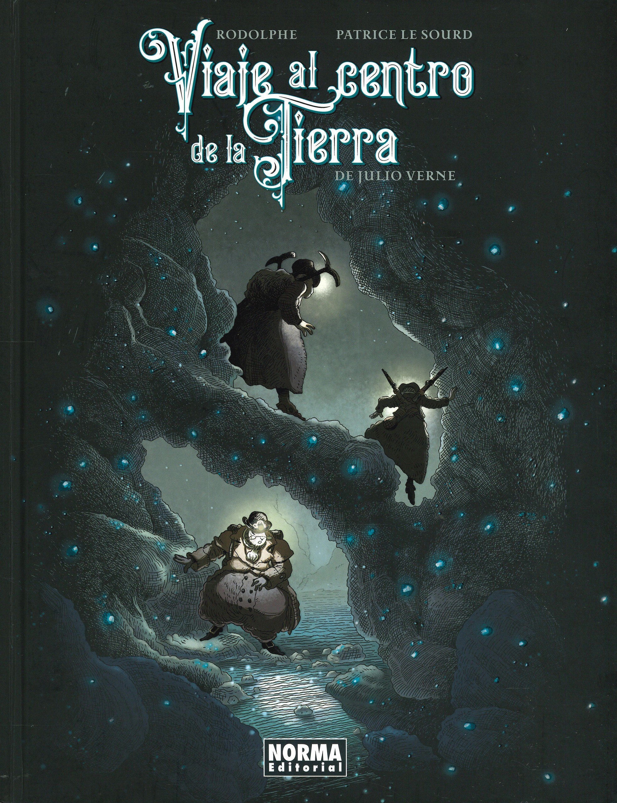 Portada ampliada de Viaje al centro de la Tierra