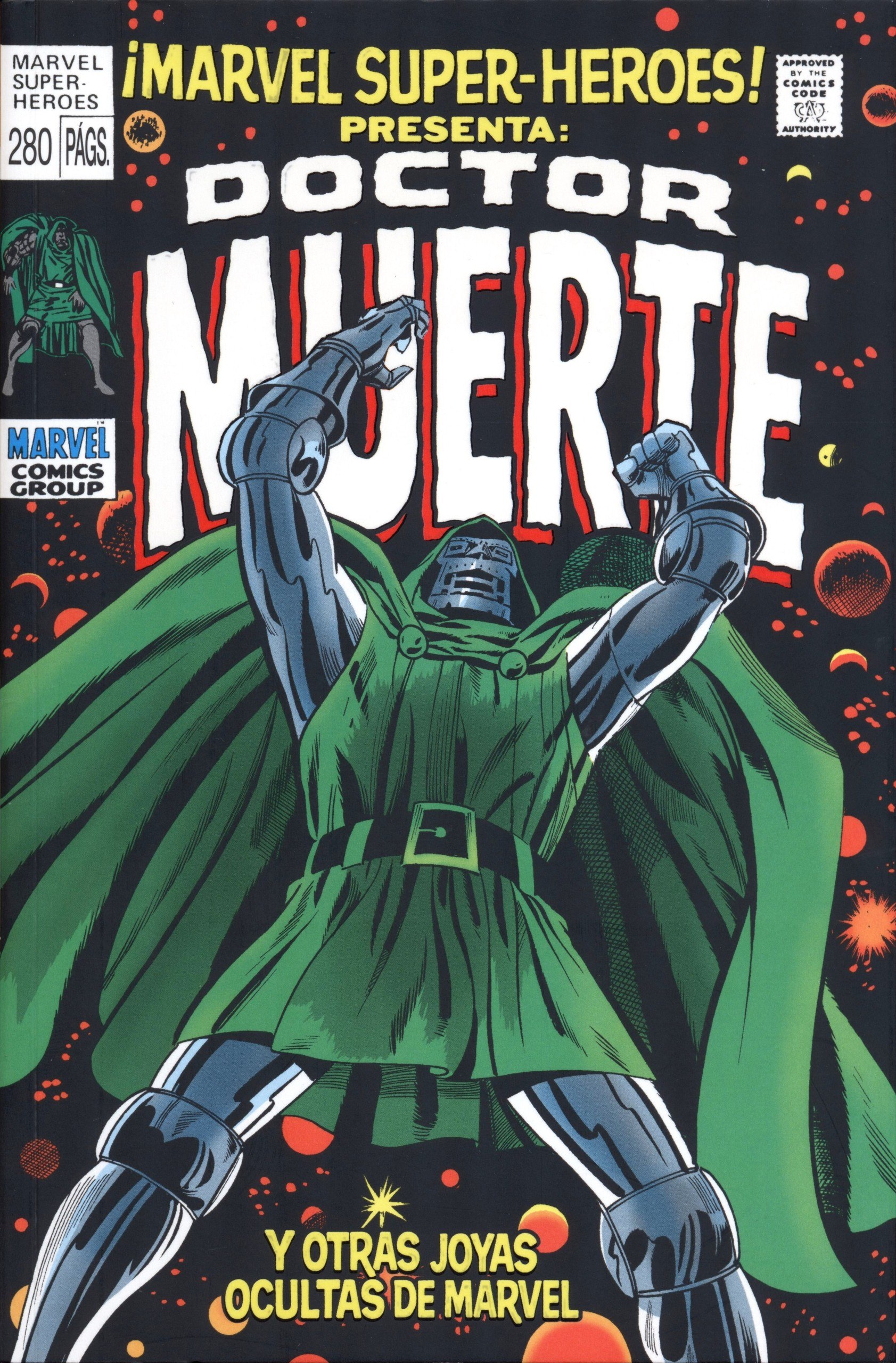 Portada ampliada de Doctor Muerte y otras joyas ocultas de Marvel. Marvel Limited Edition TPB (Panini) (Punkarra & Tildoras)