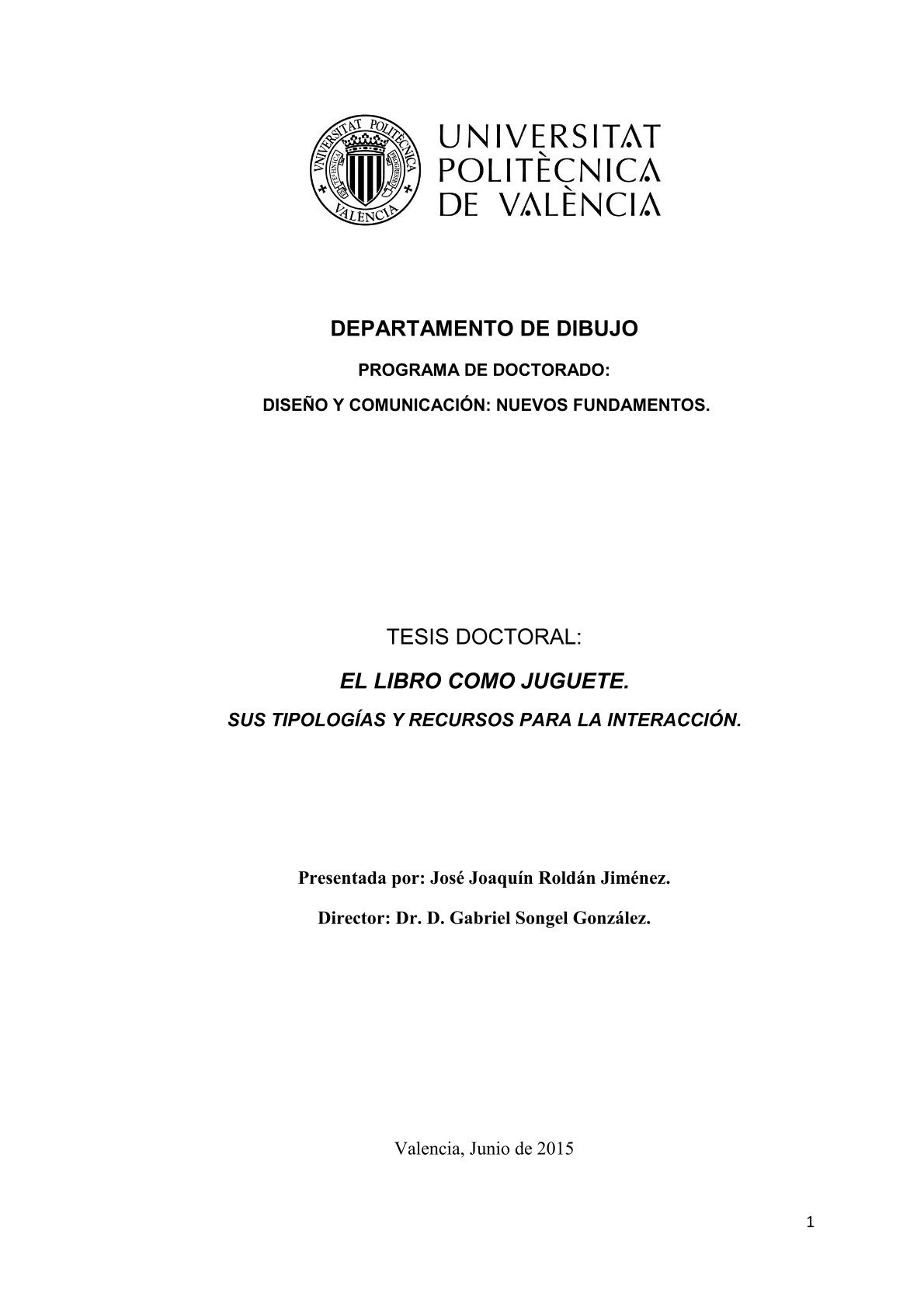 Portada ampliada de El libro como juguete - J.J. Roldan Jimenez ((UPV 2015)