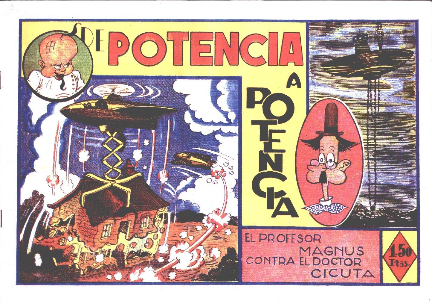 Portada ampliada de El profesor Magnus contra el doctor Cicuta