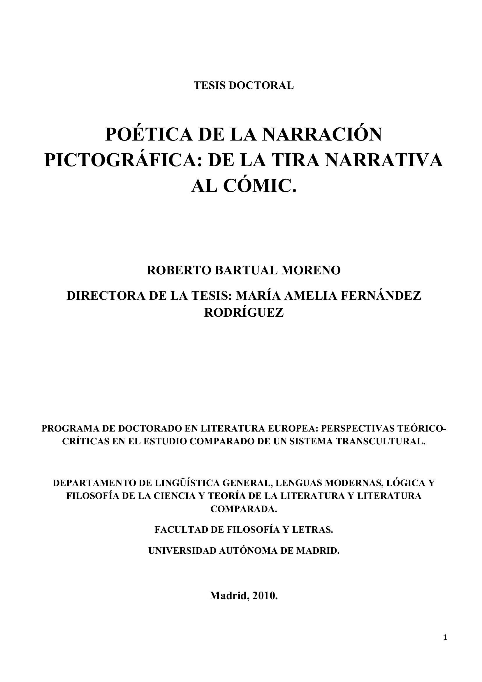 Portada ampliada de POÉTICA DE LA NARRACIÓN PICTOGRÁFICA: DE LA TIRA NARRATIVA AL CÓMIC.