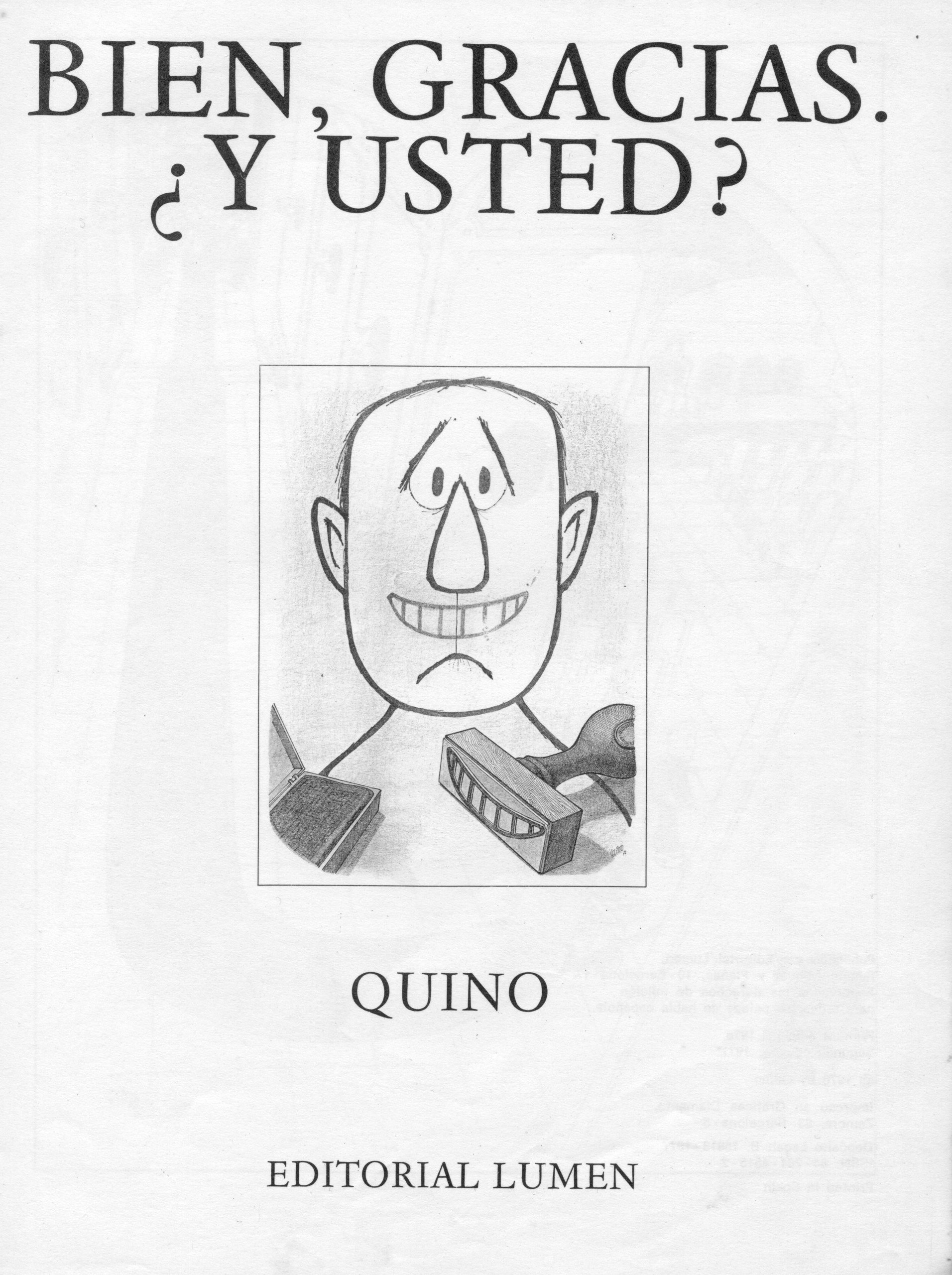 Portada ampliada de BIEN, GRACIAS. ¿Y USTED?