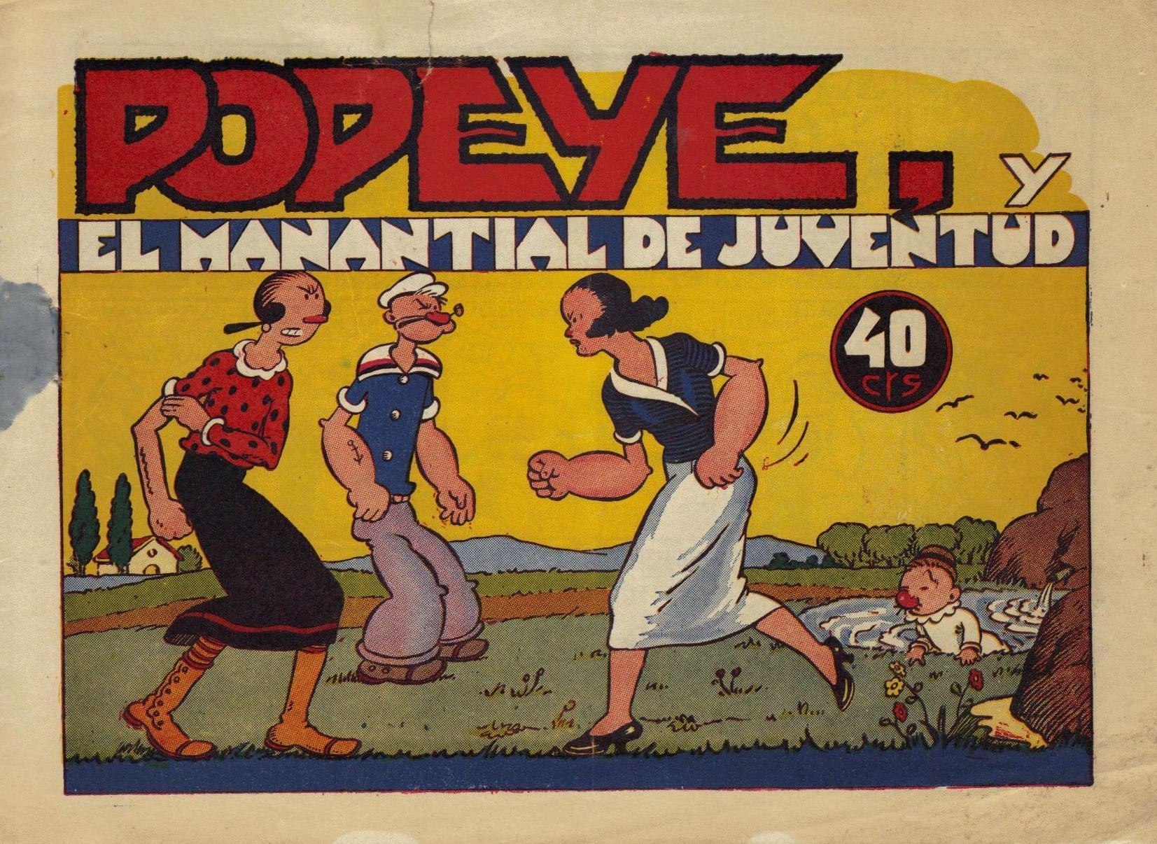 Portada ampliada de POPEYE, y EL MANANTIAL DE JUVENTUD