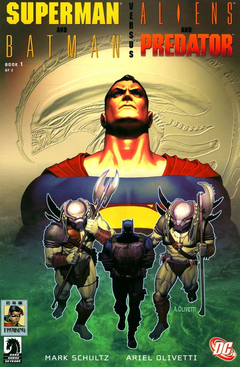 Portada ampliada de Superman and Batman versus Aliens and Predator