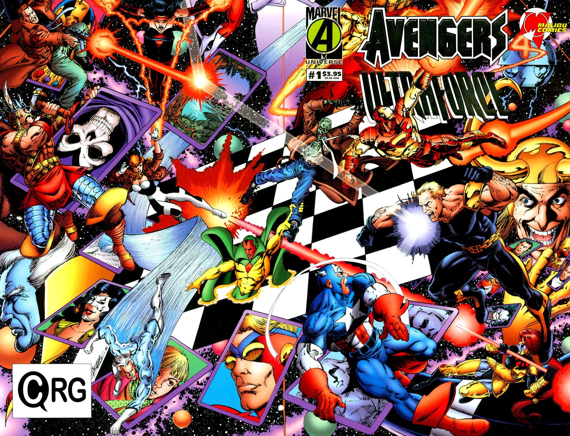 Portada ampliada de Avengers & UltraForce (por Dhampir) CRG)