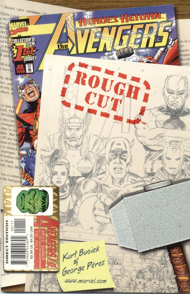 Portada ampliada de Avengers Rough Cut (Artbook) (de K.Busiek y G.Perez)(Ed.Marvel)(1998) (REPARADO)(Completo)(Escaneo por )