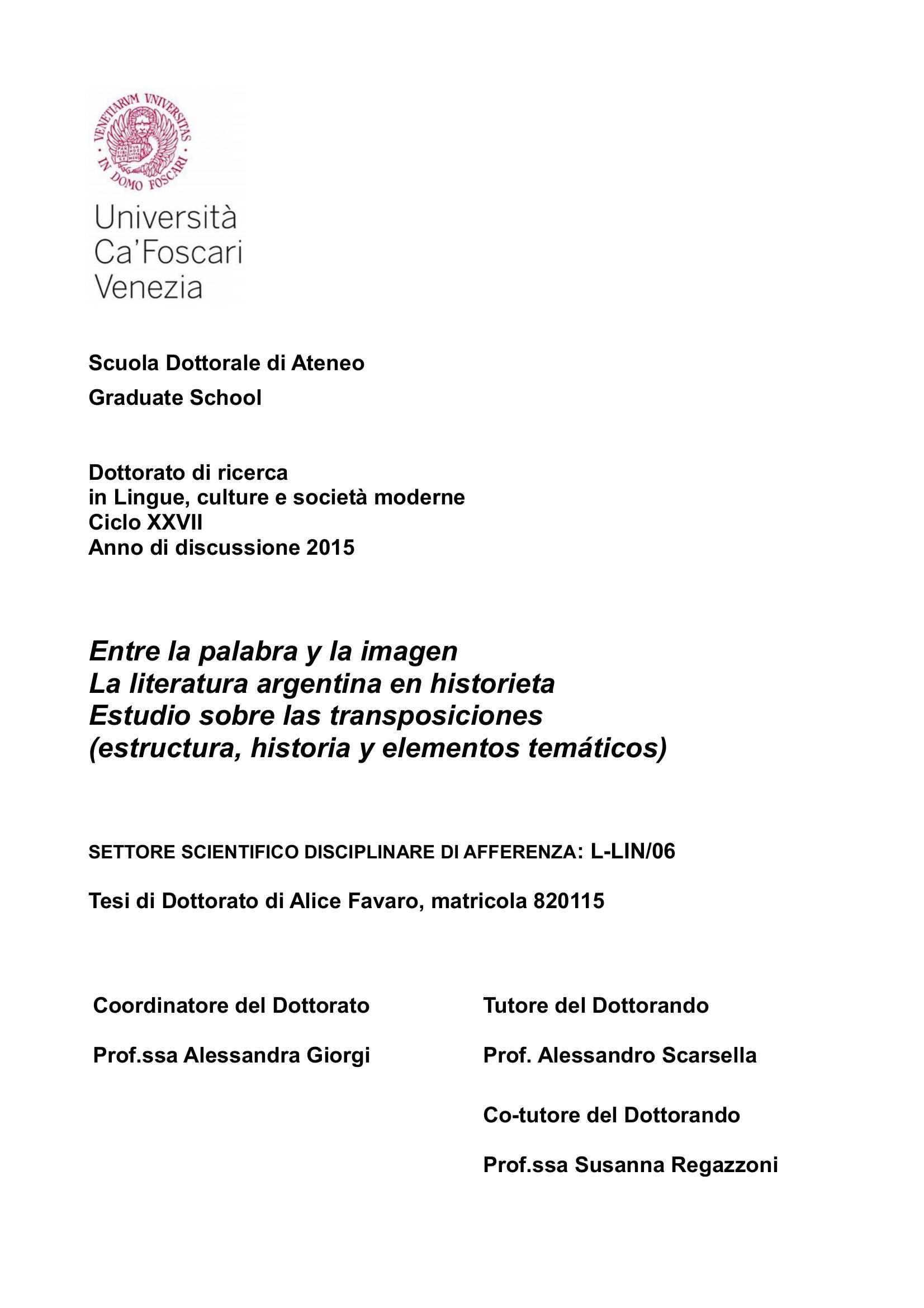 Portada ampliada de Entre la palabra y la imagen La literatura argentina en historieta Estudio sobre las transposiciones (estructura, historia y elementos temáticos)