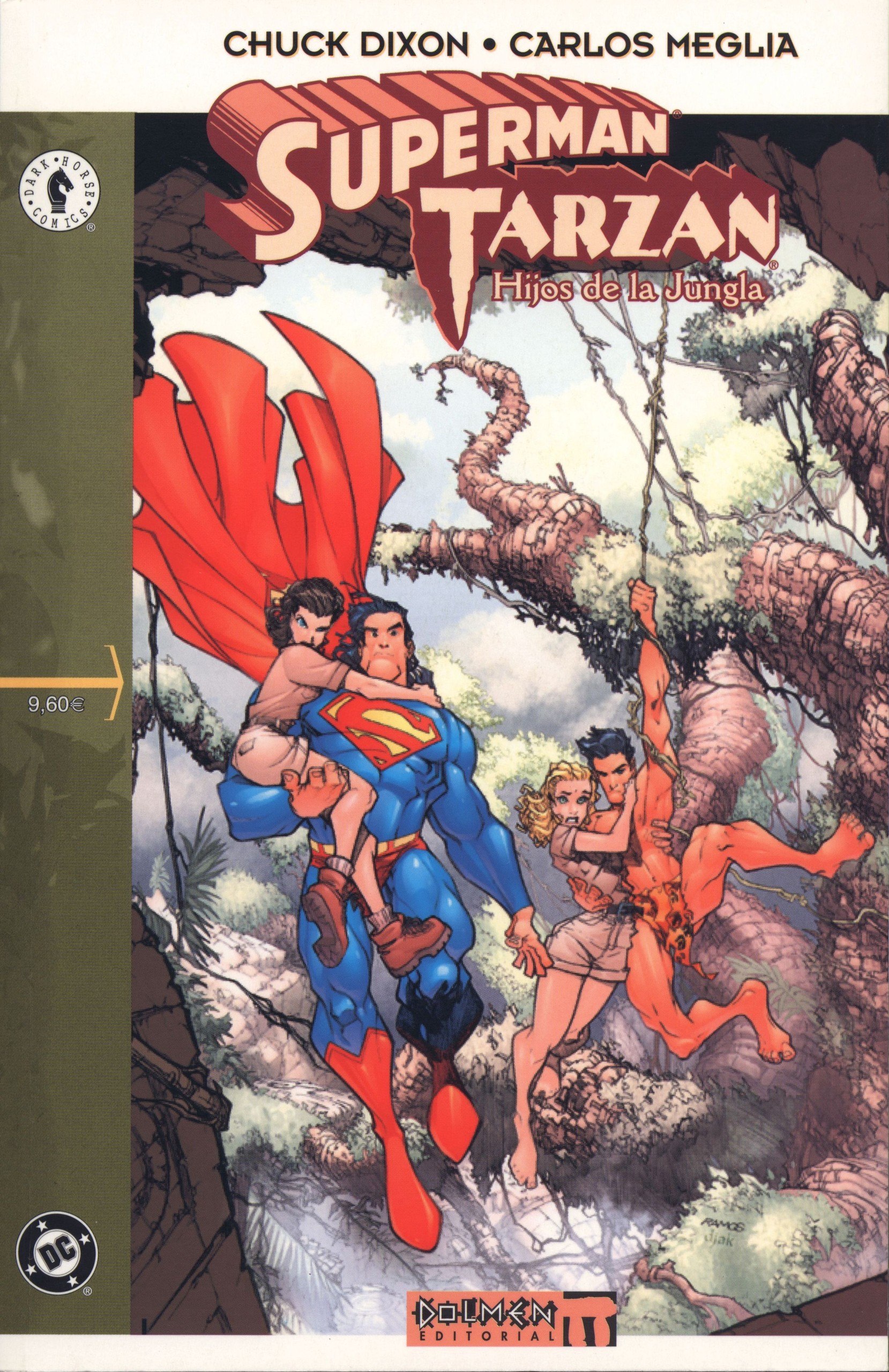 Portada ampliada de Superman Tarzan Hijos de la Jungla