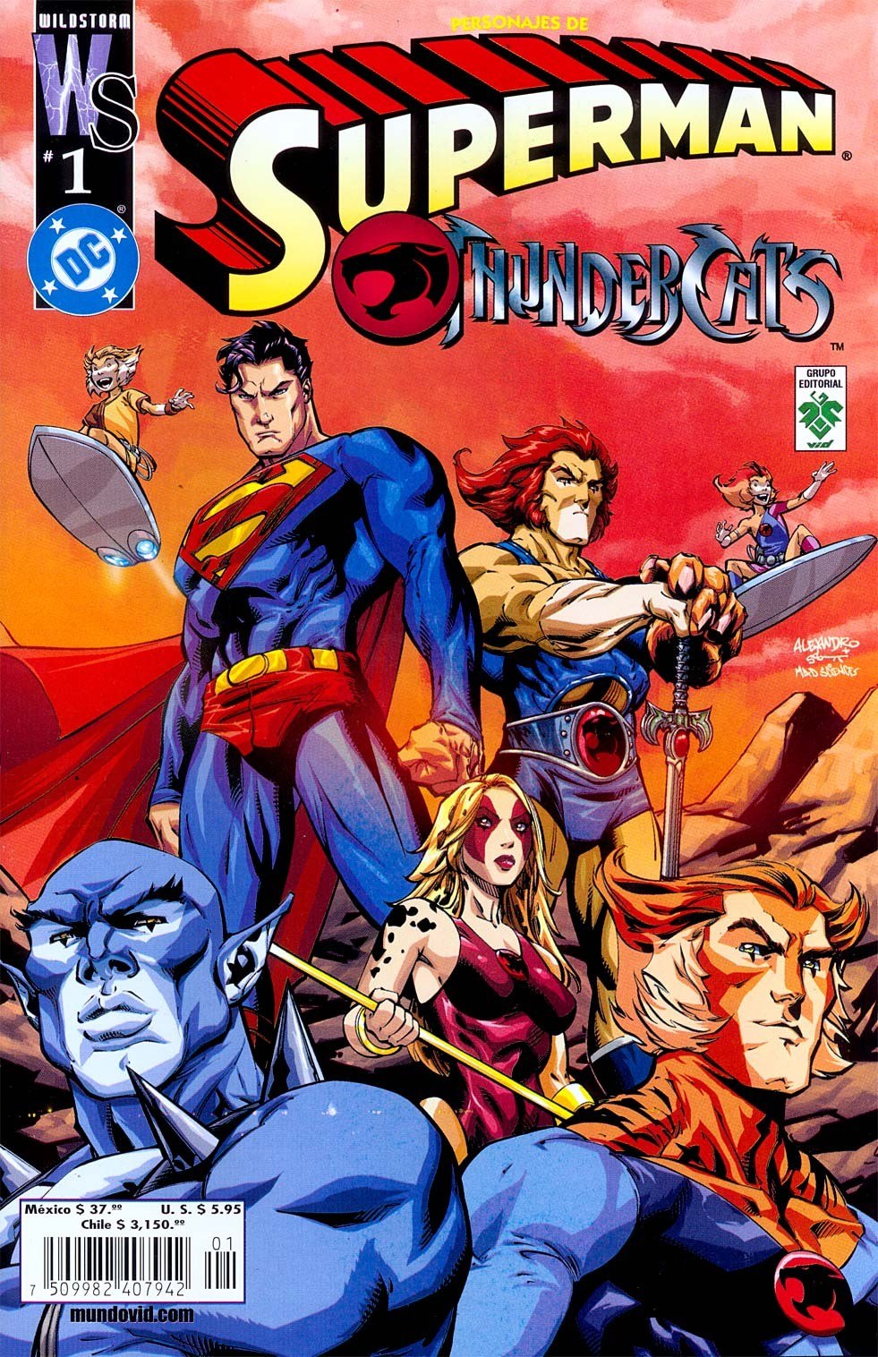 Portada ampliada de Superman Thundercats