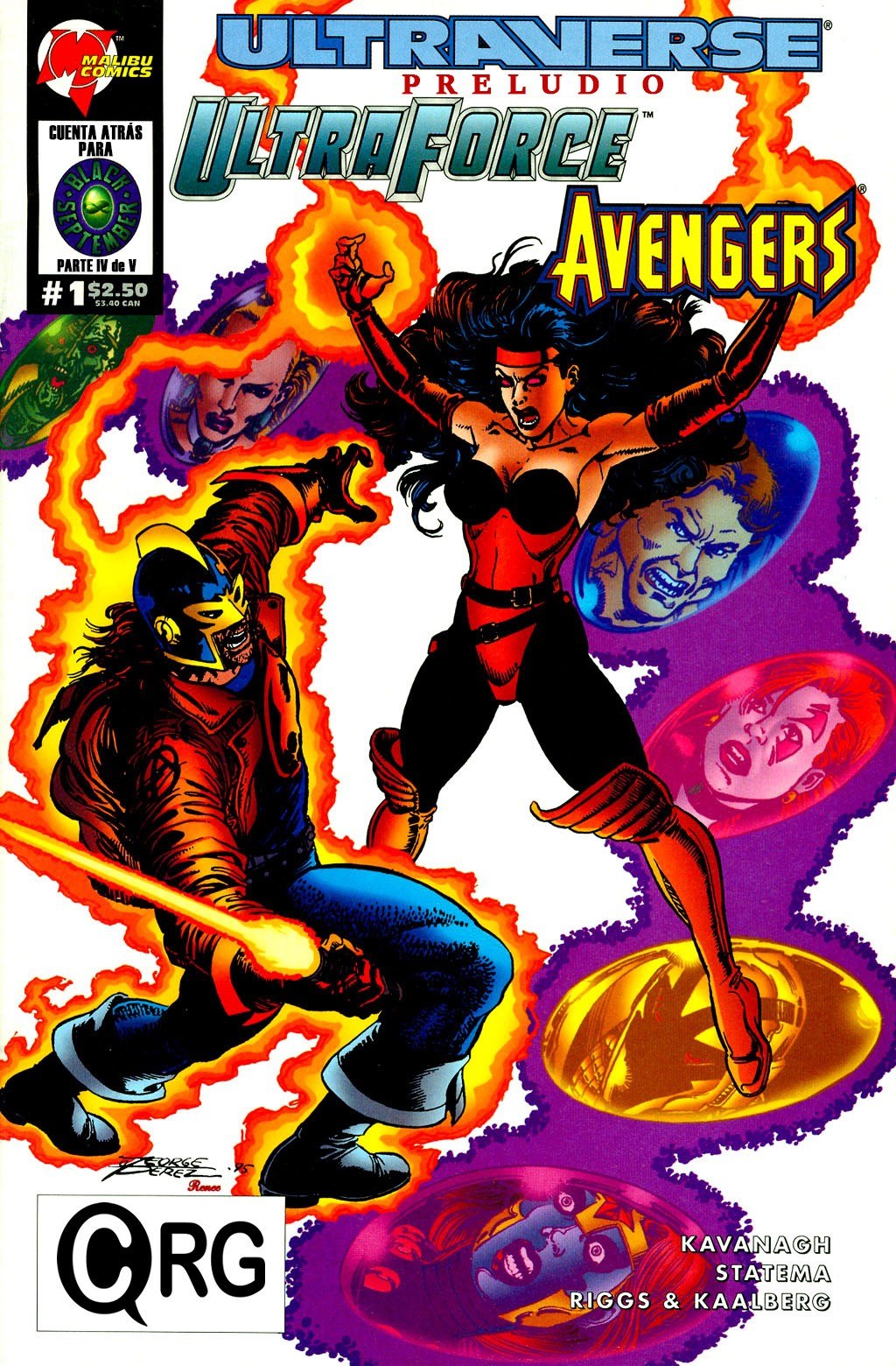 Portada ampliada de Ultraverse Preludio Ultraforce Avengers