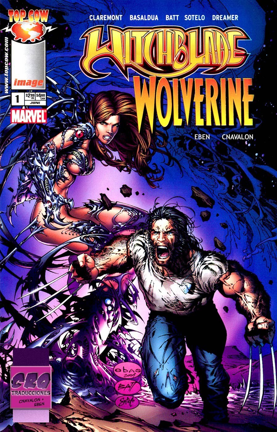 Portada ampliada de Witchblade Wolverine