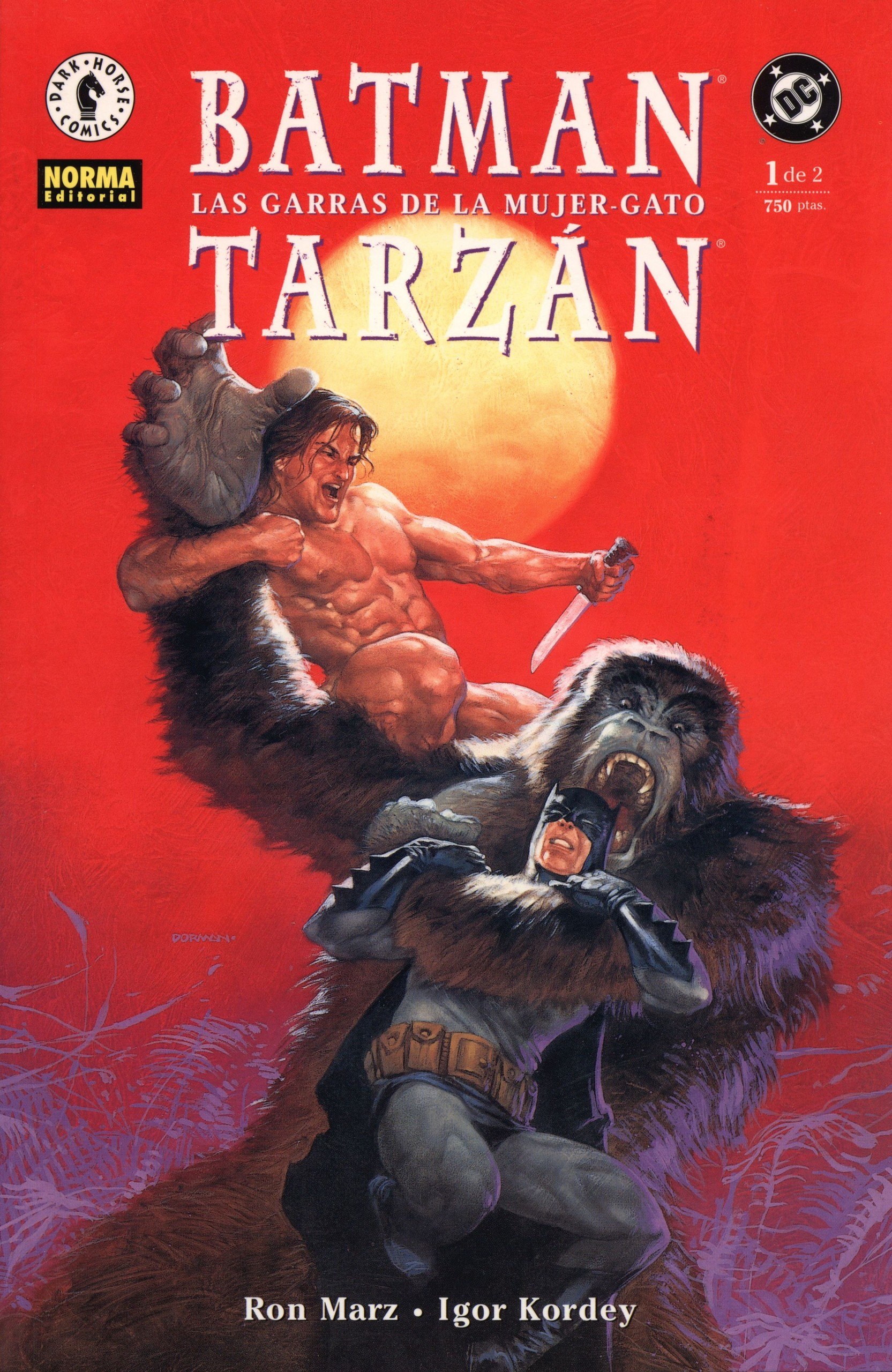 Portada ampliada de BATMAN TARZÁN LAS GARRAS DE LA MUJER-GATO