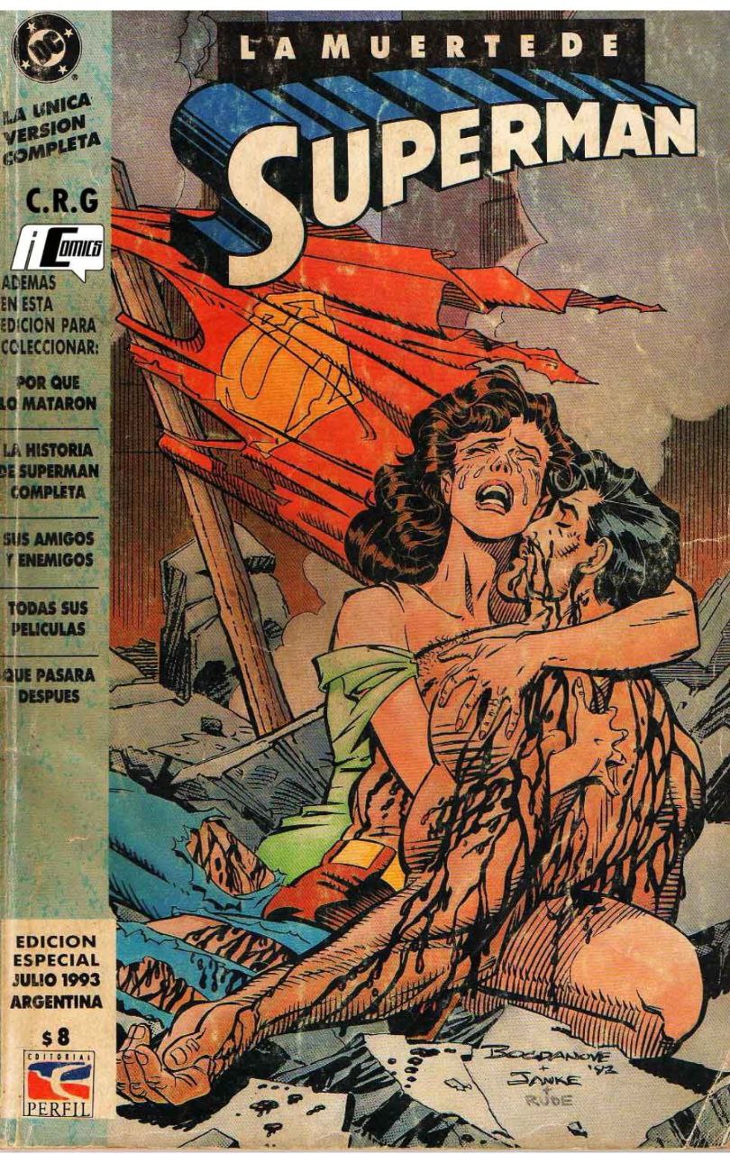 Portada ampliada de LA MUERTE DE SUPERMAN