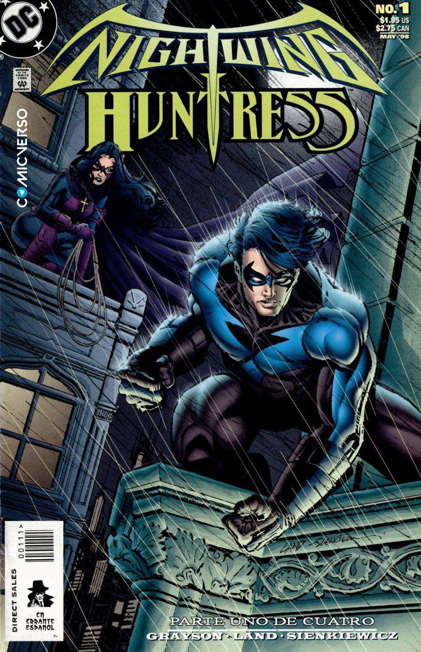Portada ampliada de Nightwing and Huntress