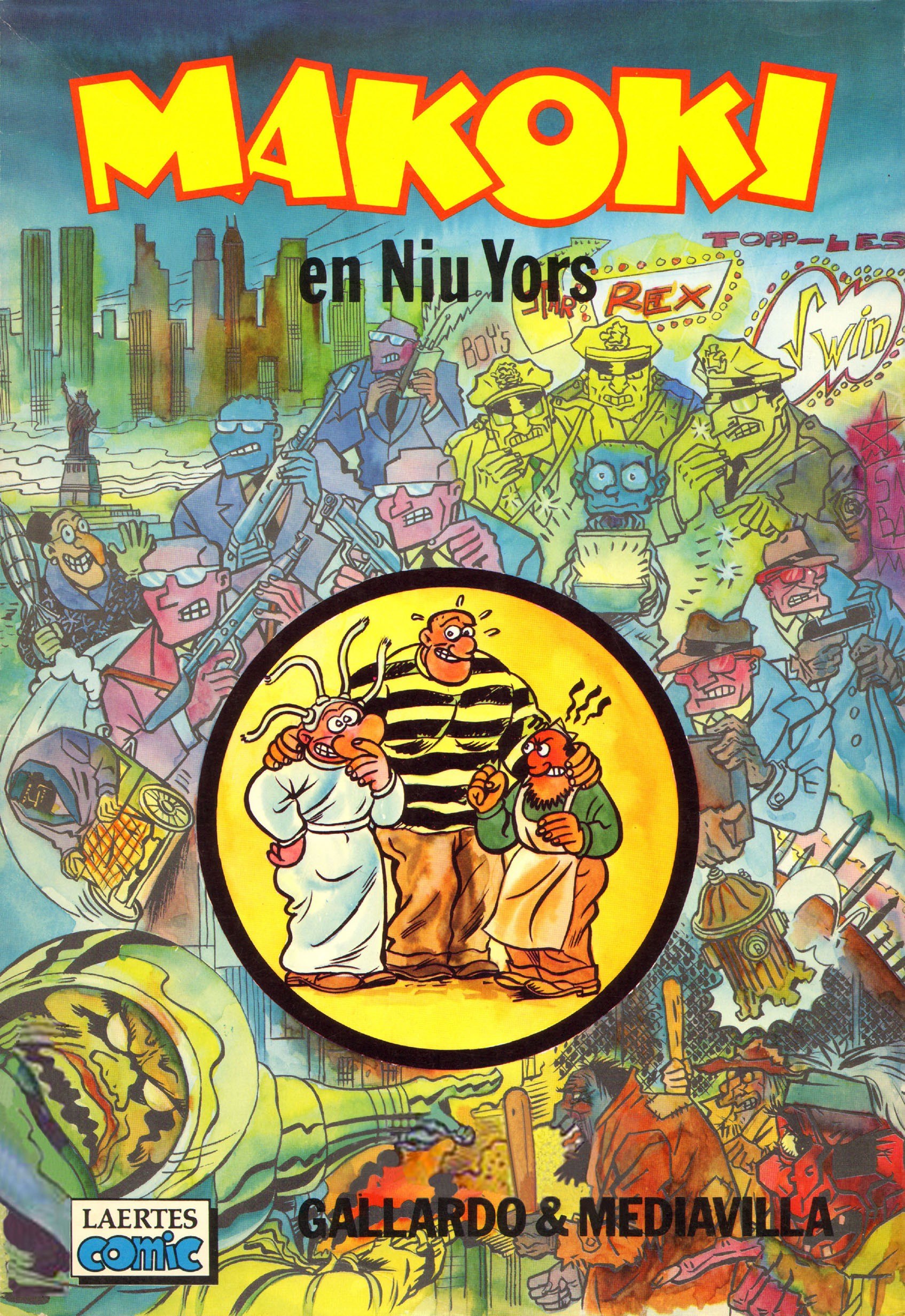 Portada ampliada de Makoki en Niu Yors - Gallardo y Mediavilla (Laertes Comic)