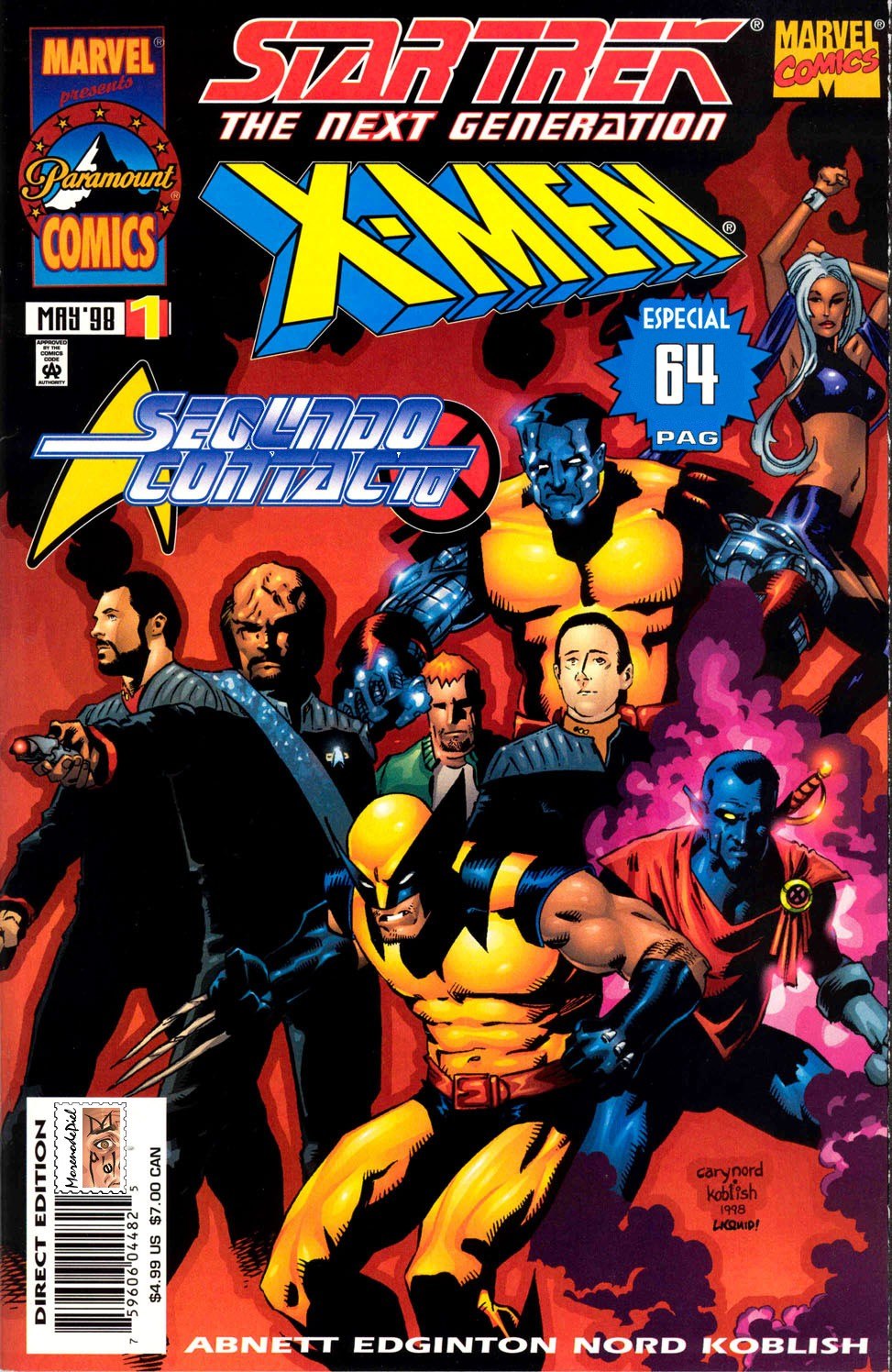 Portada ampliada de Star Trek The Next Generation X-Men: Segundo Contacto