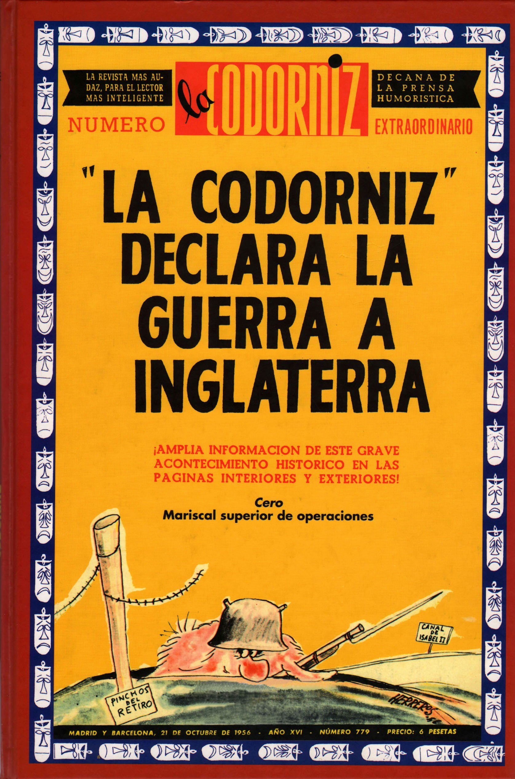Portada ampliada de La Codorniz declara la guerra a Inglaterra
