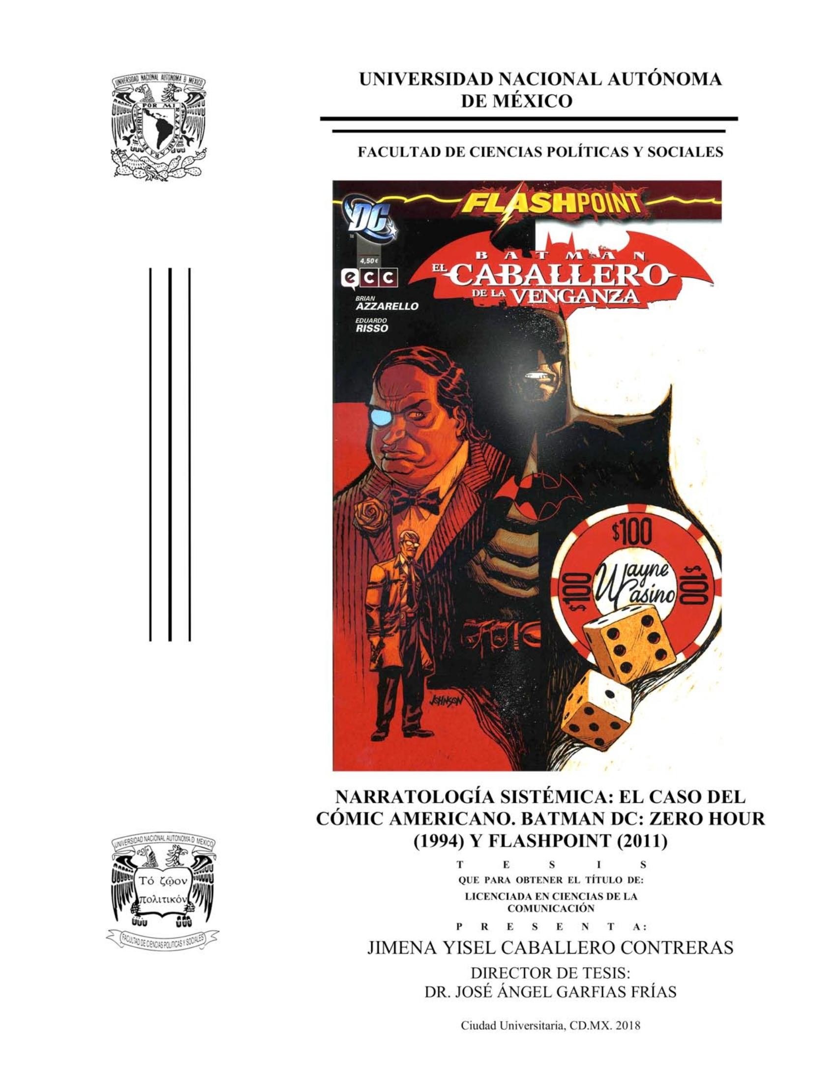 Portada ampliada de NARRATOLOGÍA SISTÉMICA: EL CASO DEL CÓMIC AMERICANO. BATMAN DC: ZERO HOUR (1994) Y FLASHPOINT (2011)