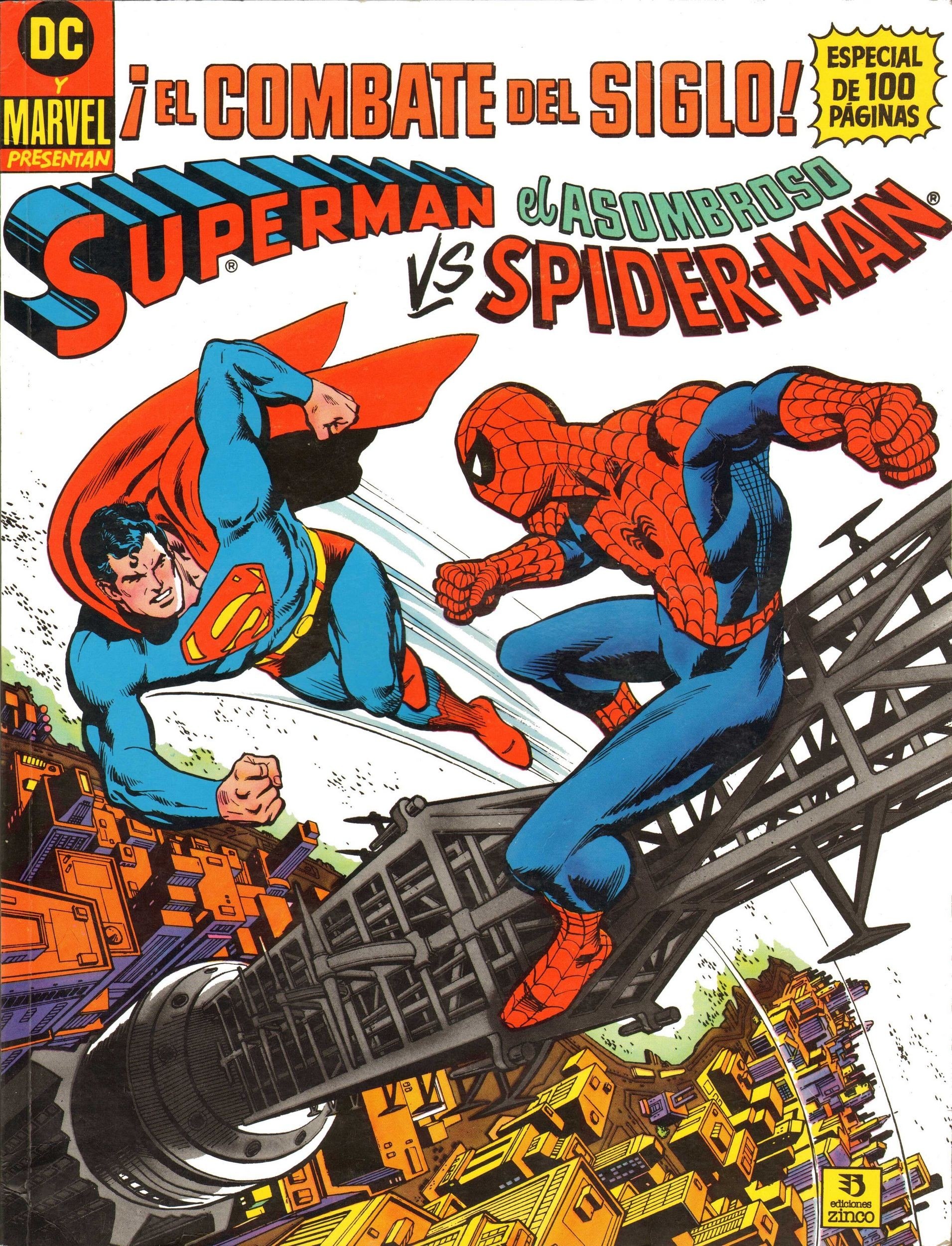 Portada ampliada de Superman vs Spider-Man