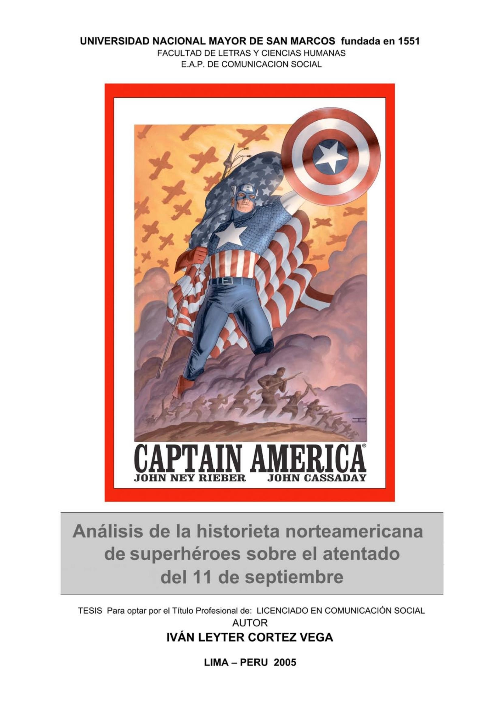 Portada ampliada de Análisis de la historieta norteamericana de superhéroes sobre el atentado del 11 de septiembre