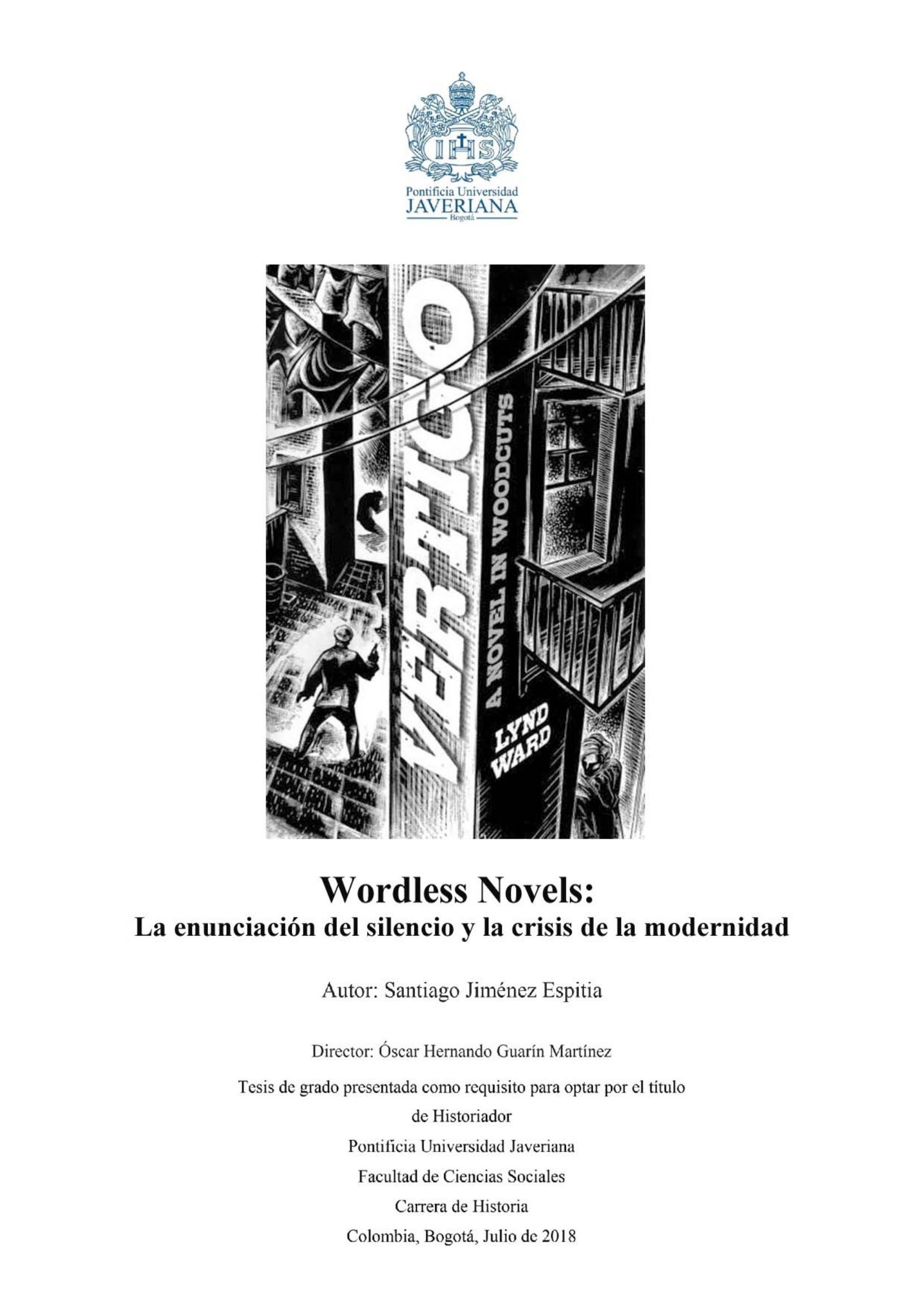 Portada ampliada de Wordless Novels: La enunciación del silencio y la crisis de la modernidad