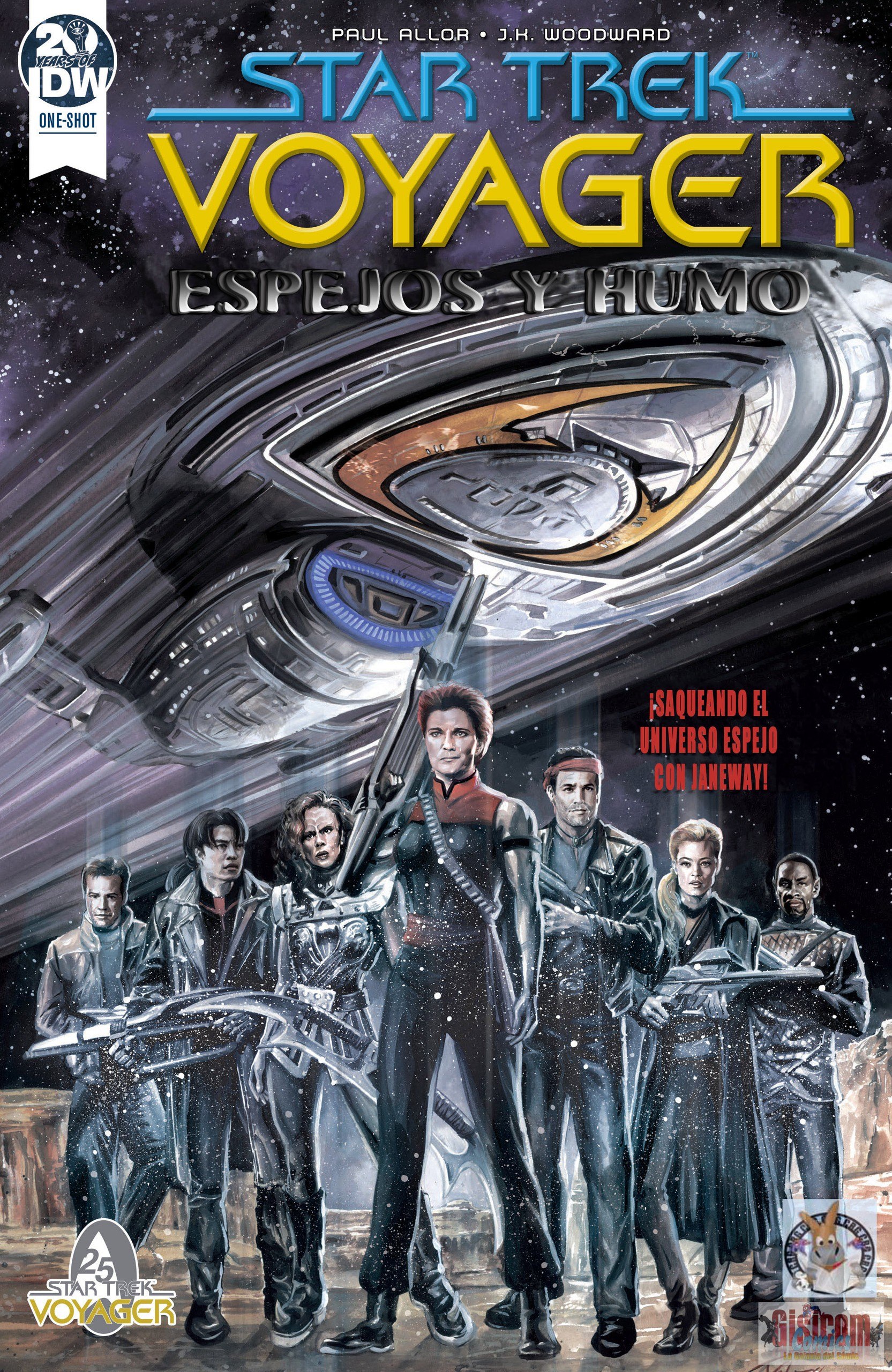 Portada ampliada de Star Trek Voyager Espejos y humo