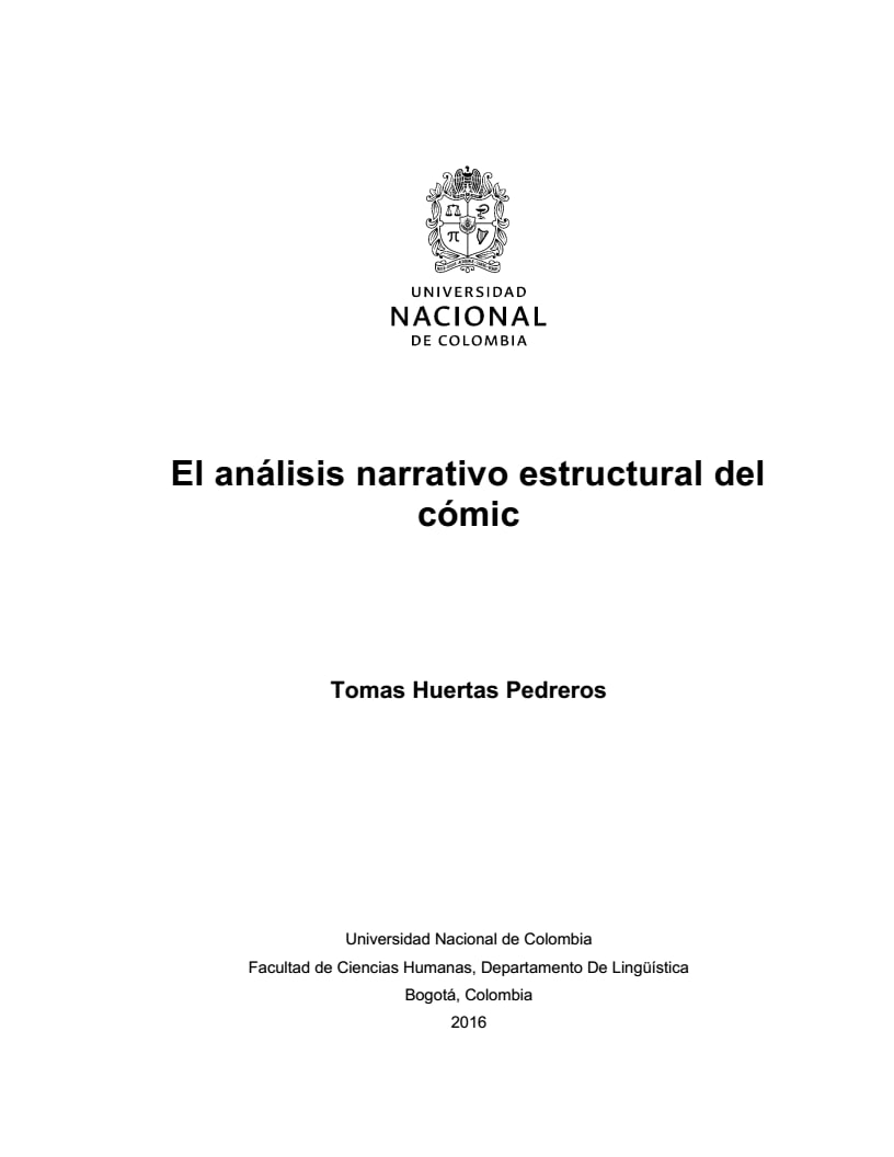 Portada ampliada de El análisis narrativo estructural del cómic