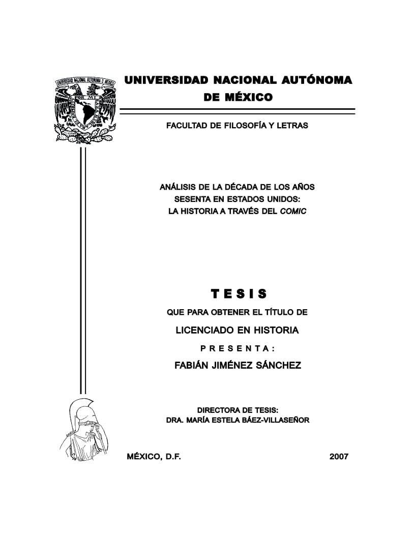 Portada ampliada de Jimenez Sanchez - Analisis de la decada de los anos 60 en EE.UU. La historia a traves del comic (2007)