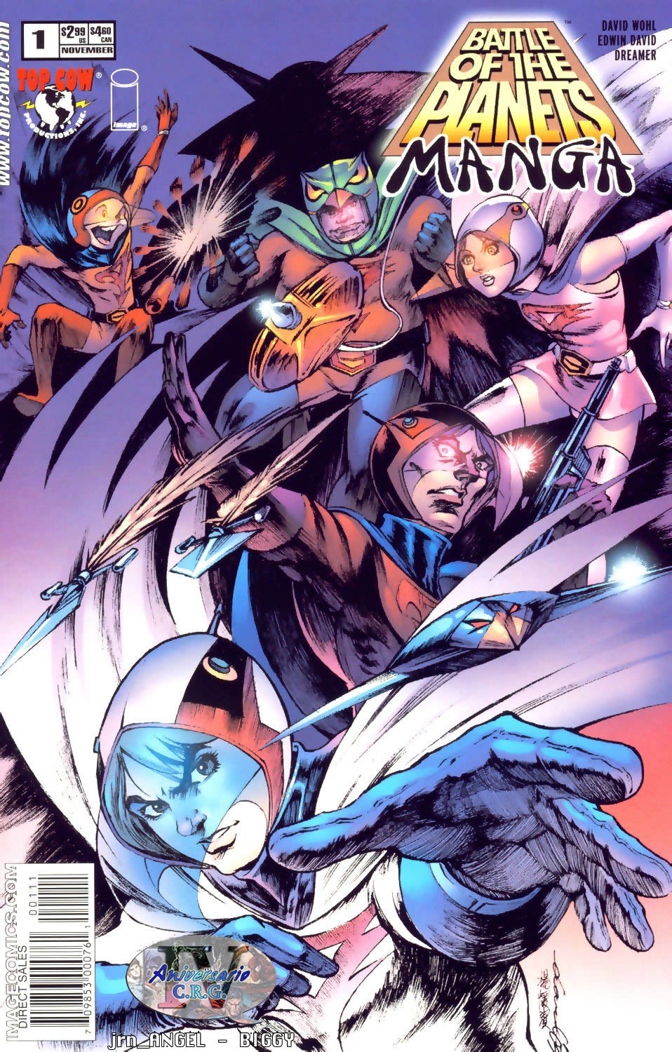 Portada ampliada de Battle of the Planets Manga